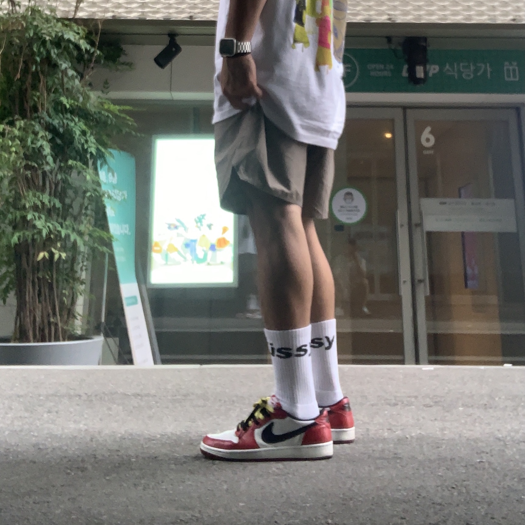 Jordan 1 Retro Low OG Chicago 2016, Essentials Volley Shorts Taupe - 21SS 착용 스타일 - 1