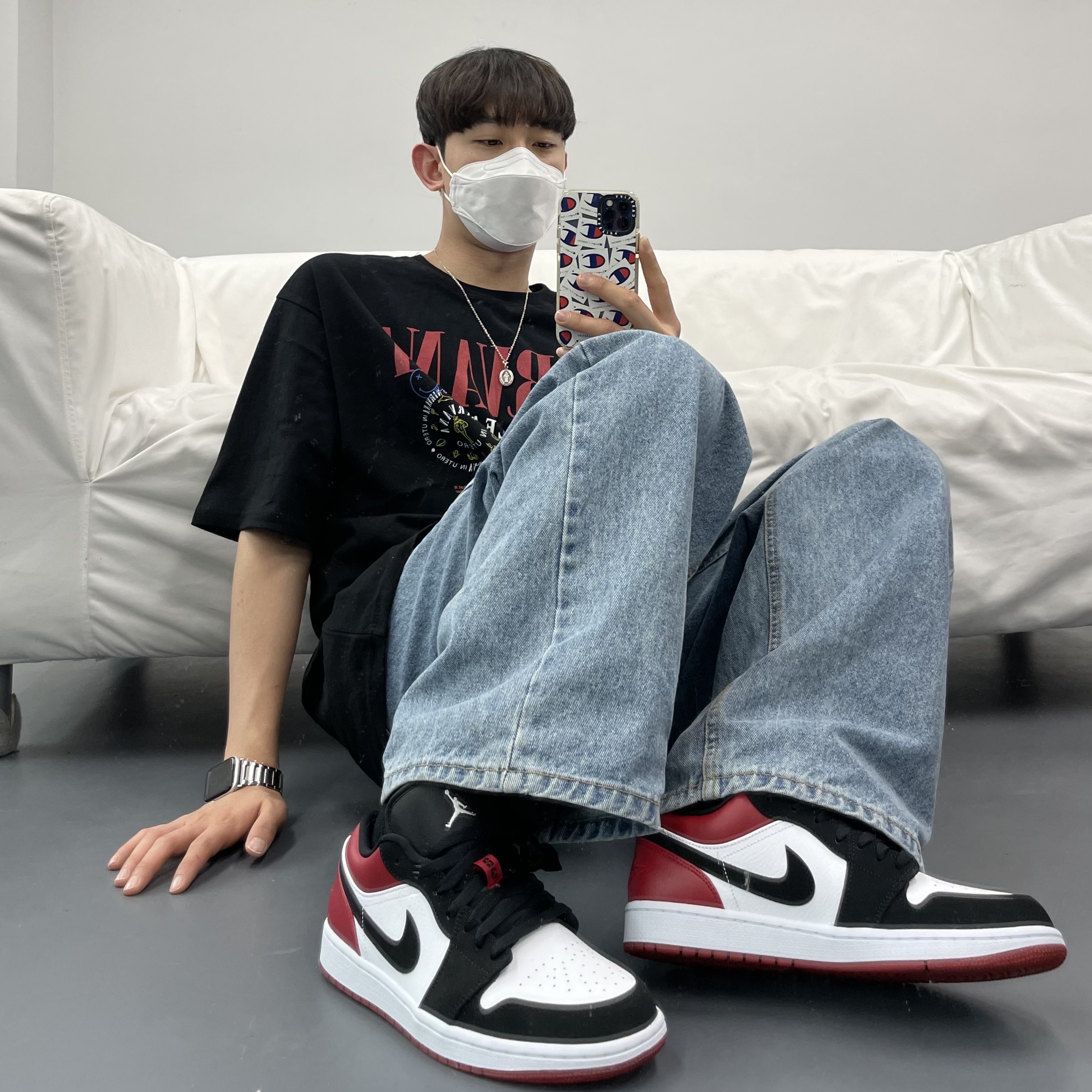 Jordan 1 Low Black Toe 착용 스타일