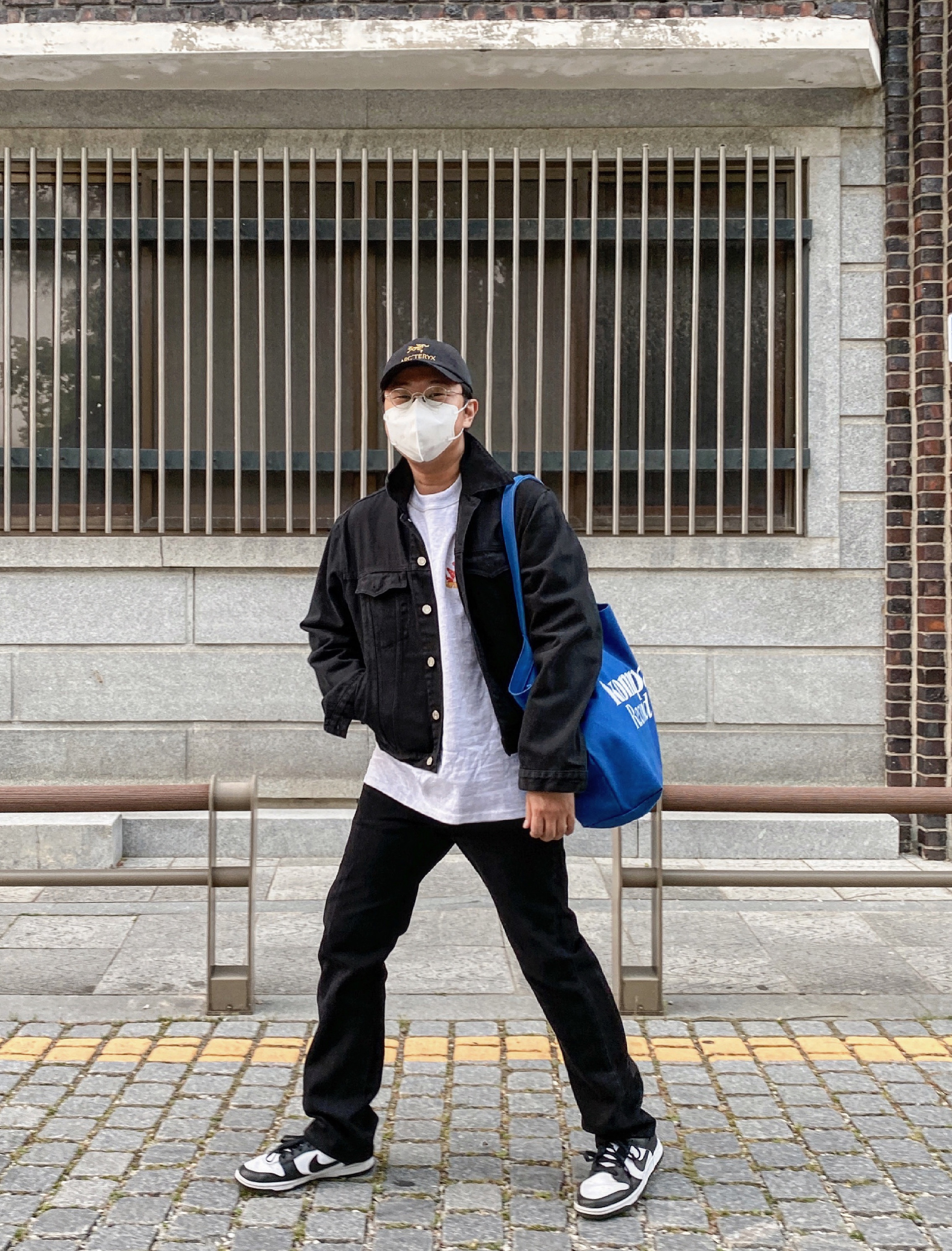 Nike Dunk Low Retro Black, Palace x Arc'teryx 6-Panel Black - 20FW 착용 스타일