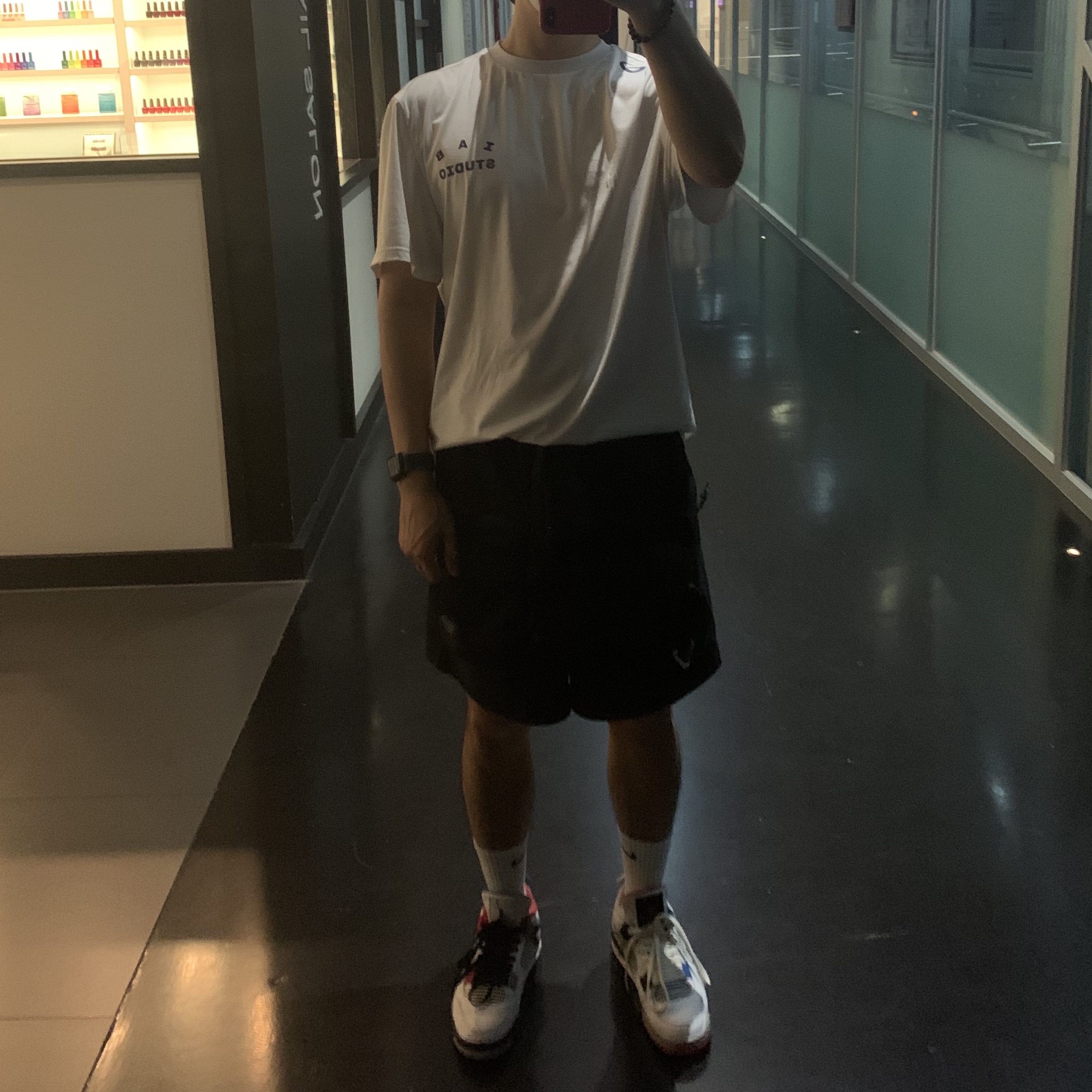 Jordan 4 Retro What The 4, Nike ACG Cargo Shorts Black Dark Beetroot - Asia 착용 스타일