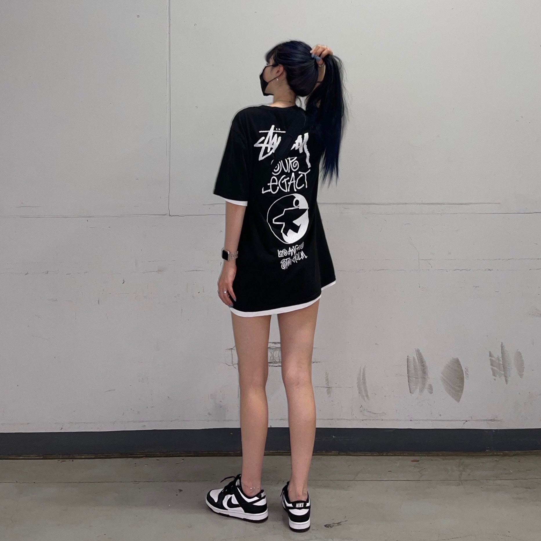 Stussy x Our Legacy Surfman T-Shirt Black - 21SS, (W) Nike Dunk Low Black 착용 스타일 - 1