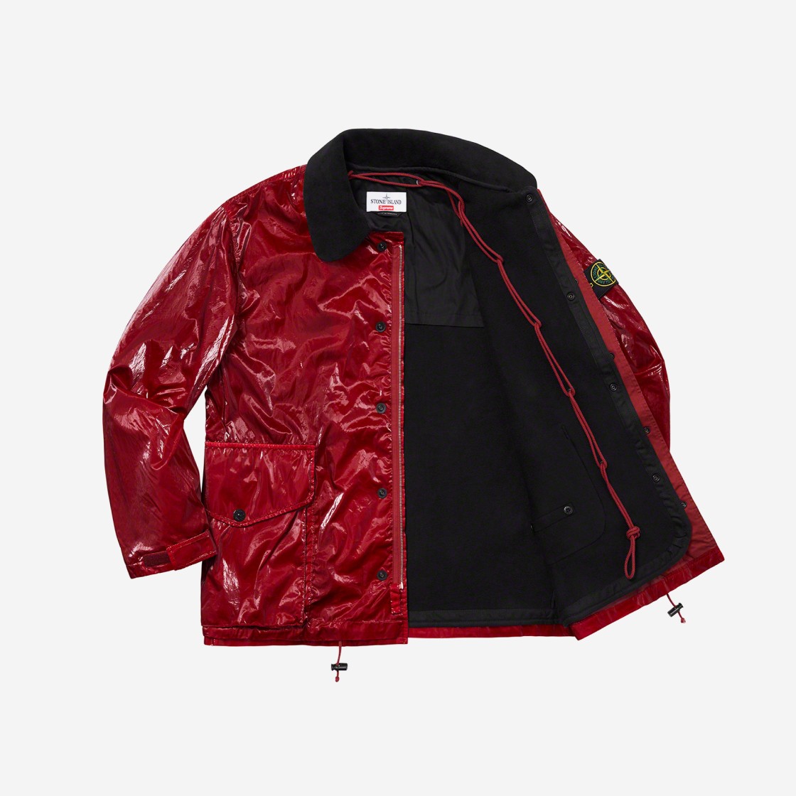 Supreme x Stone Island New Silk Light Jacket Red - 19SS 상세 이미지 3