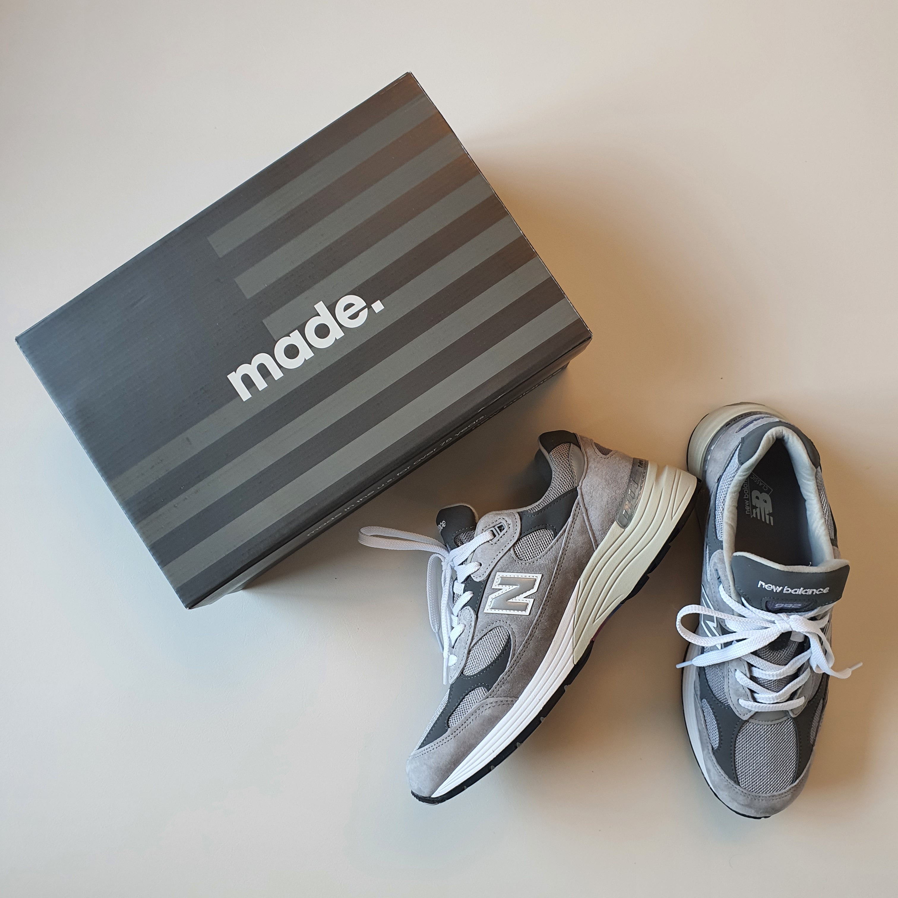 New Balance 992 Made in USA Grey - D Standard 착용 스타일 - 5