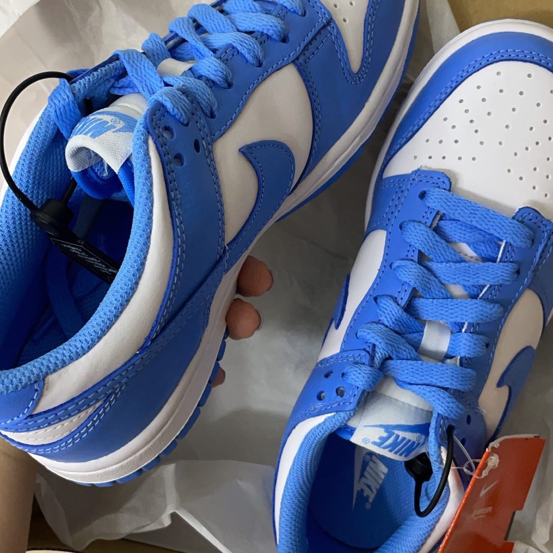 Nike Dunk Low Retro University Blue, (GS) Nike Dunk Low University Blue 착용 스타일