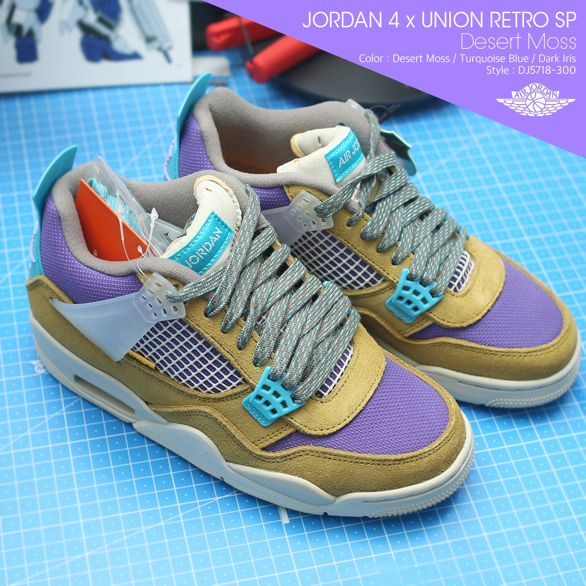 Jordan 4 x Union Retro SP Desert Moss 착용 스타일 - 3