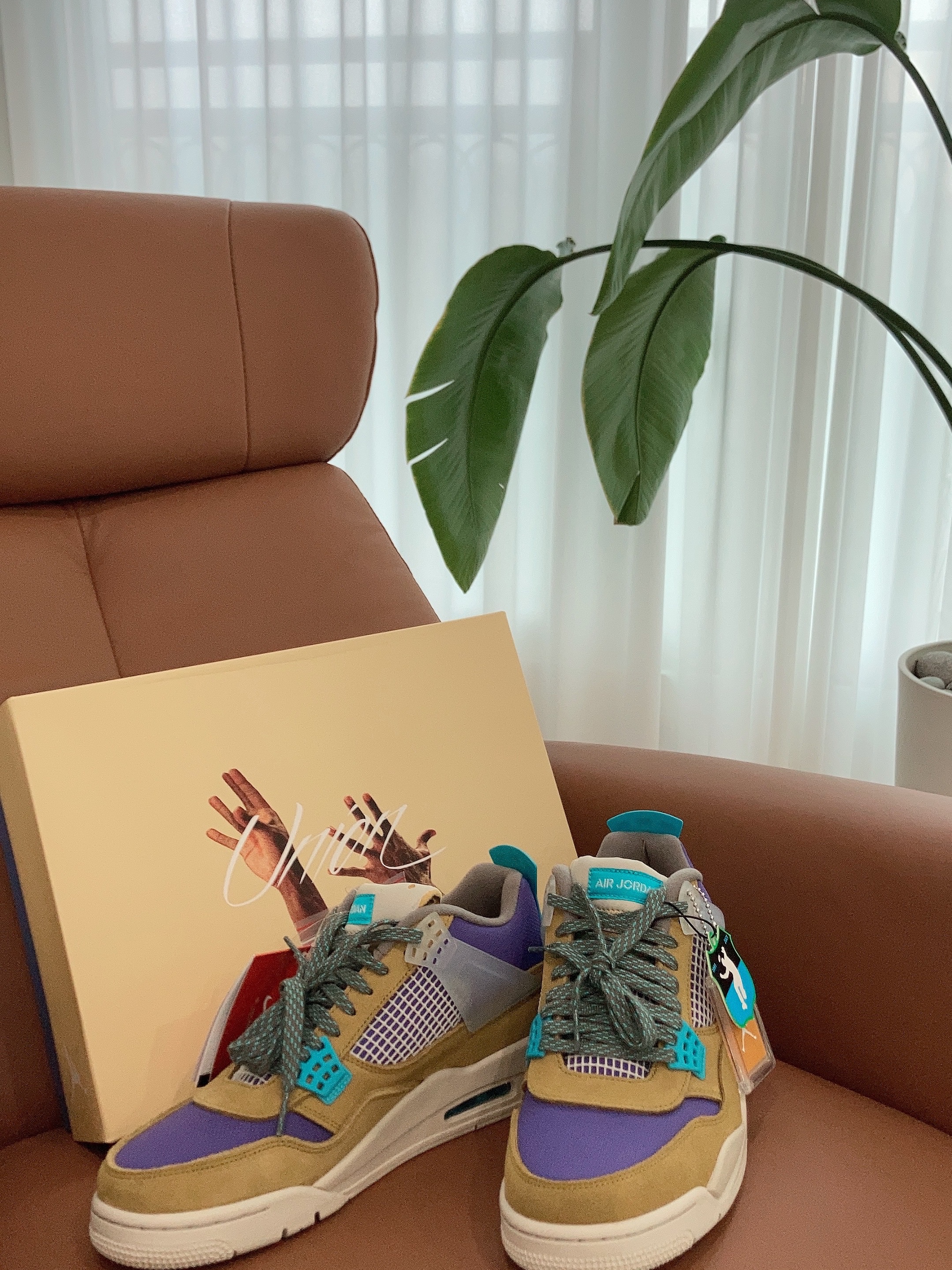 Jordan 4 x Union Retro SP Desert Moss 착용 스타일 - 1