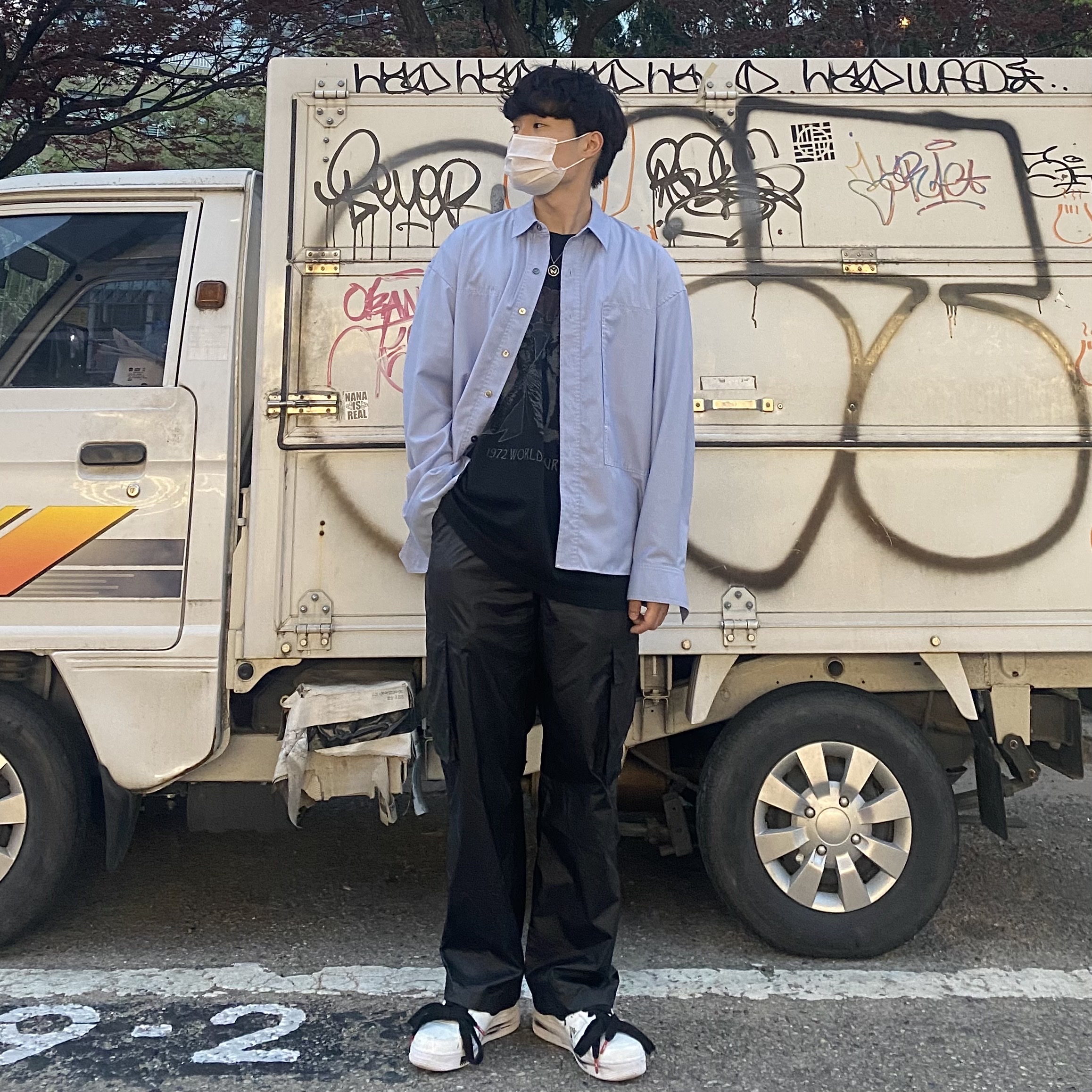 Nike x Peaceminusone Air Force 1 Low Para-Noise 2.0 착용 스타일