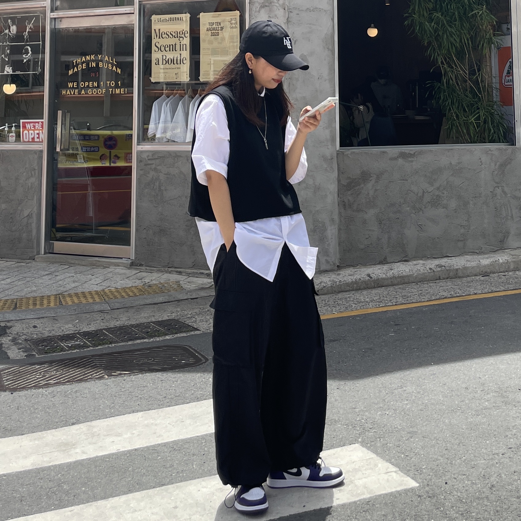 Jordan 1 Retro High OG Court Purple 2020 착용 스타일 - 3