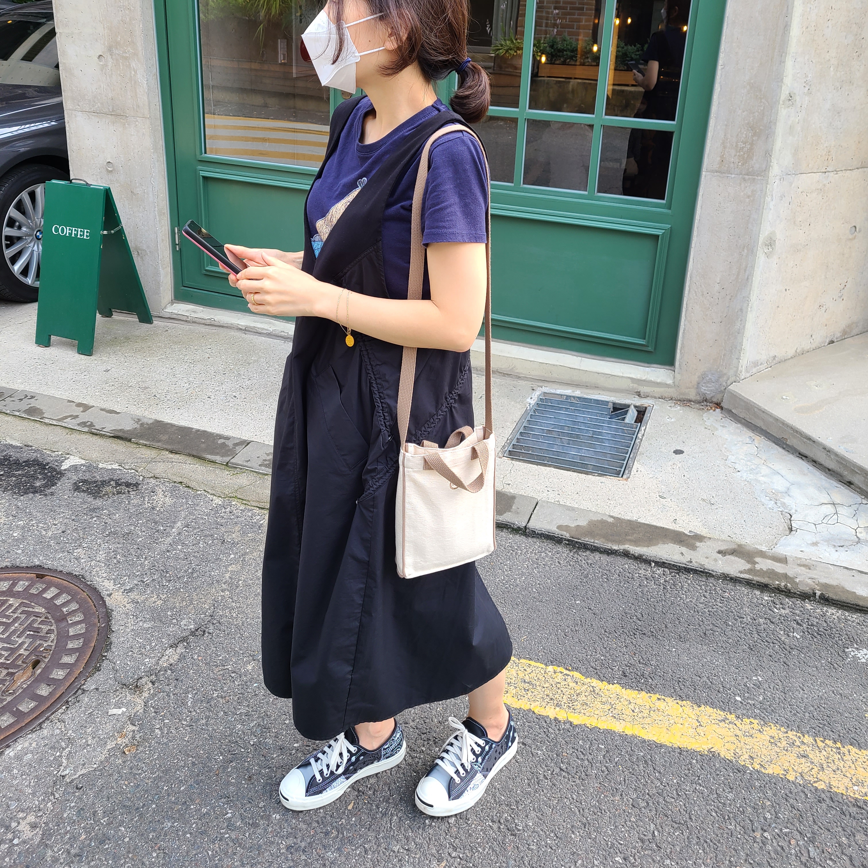 Converse Jack Purcell Ox Bandana Black 착용 스타일