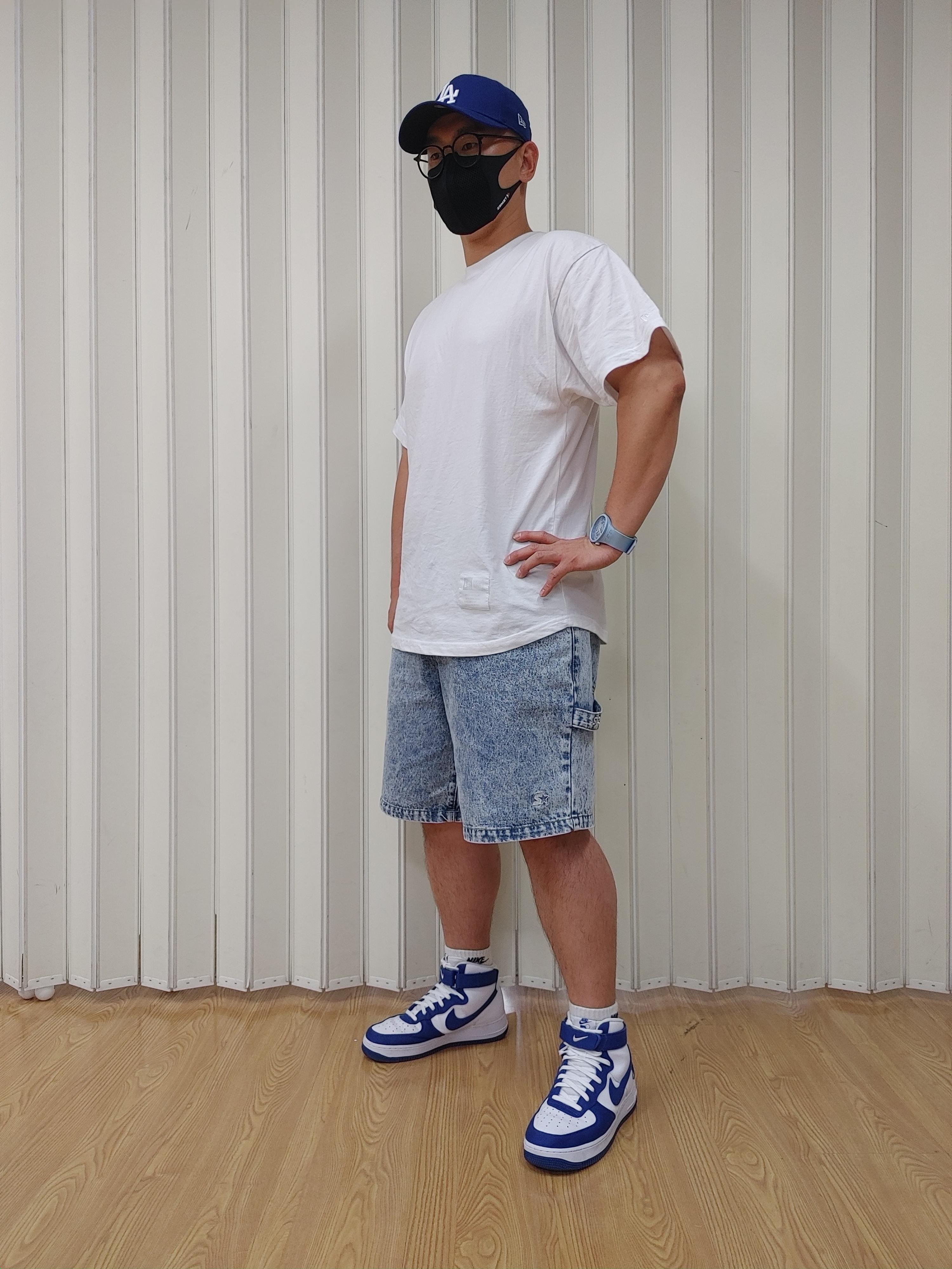 Nike Air Force 1 High '07 LV8 EMB Dodgers 착용 스타일