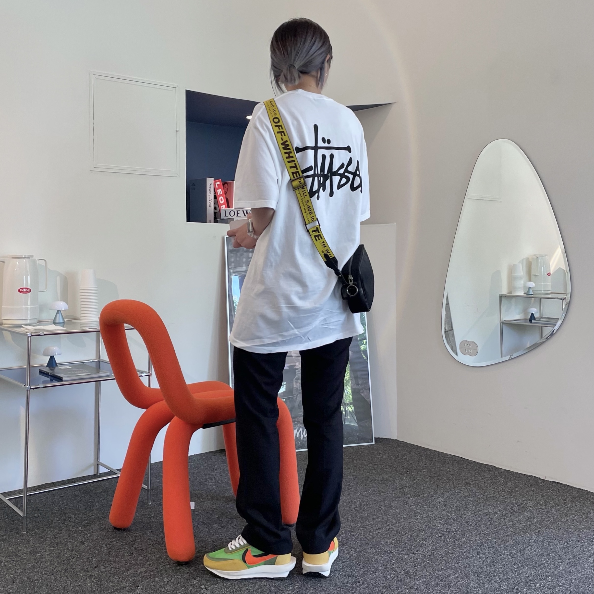 Nike x Sacai LDWaffle Green Multi 착용 스타일