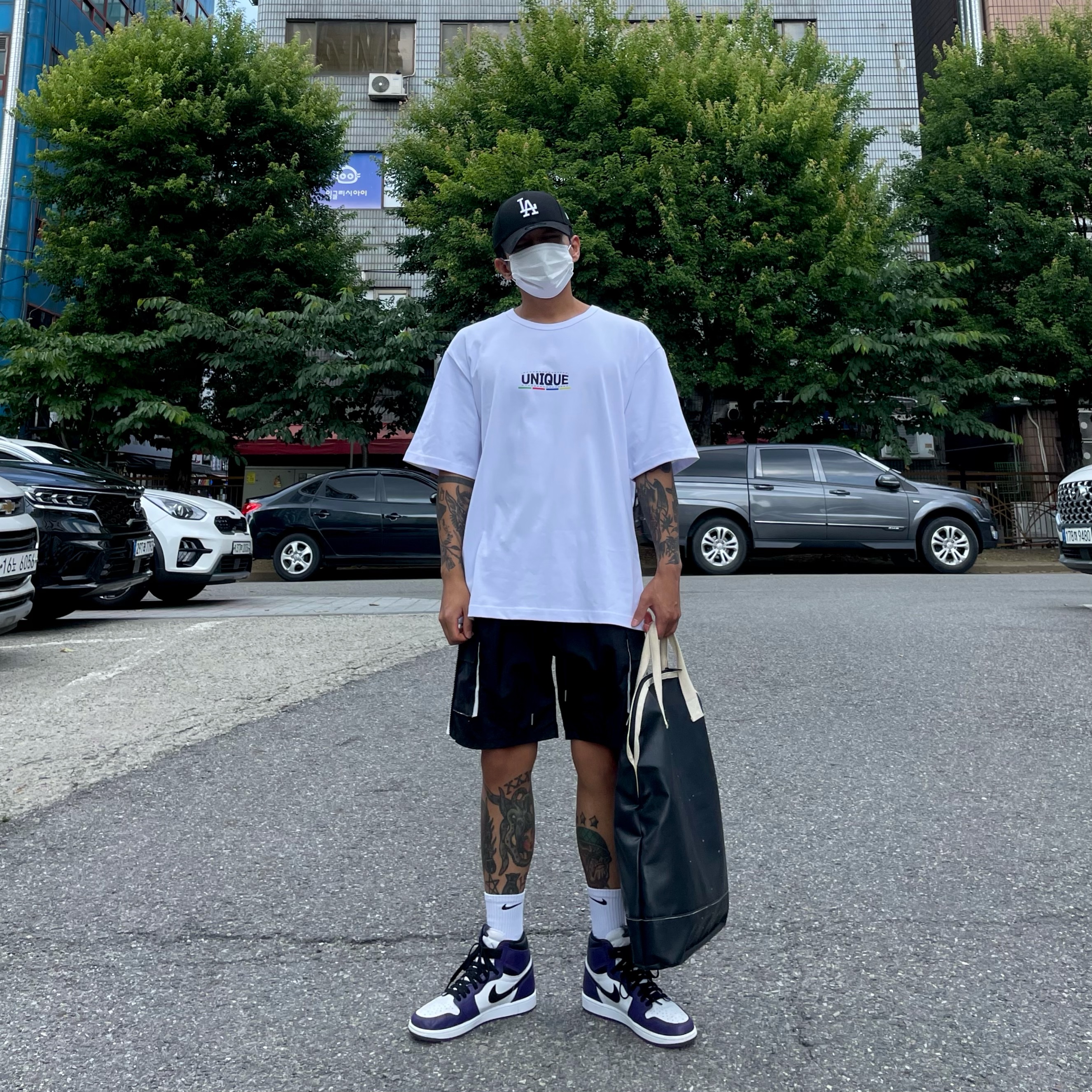 Jordan 1 Retro High OG Court Purple 2020 착용 스타일 - 1