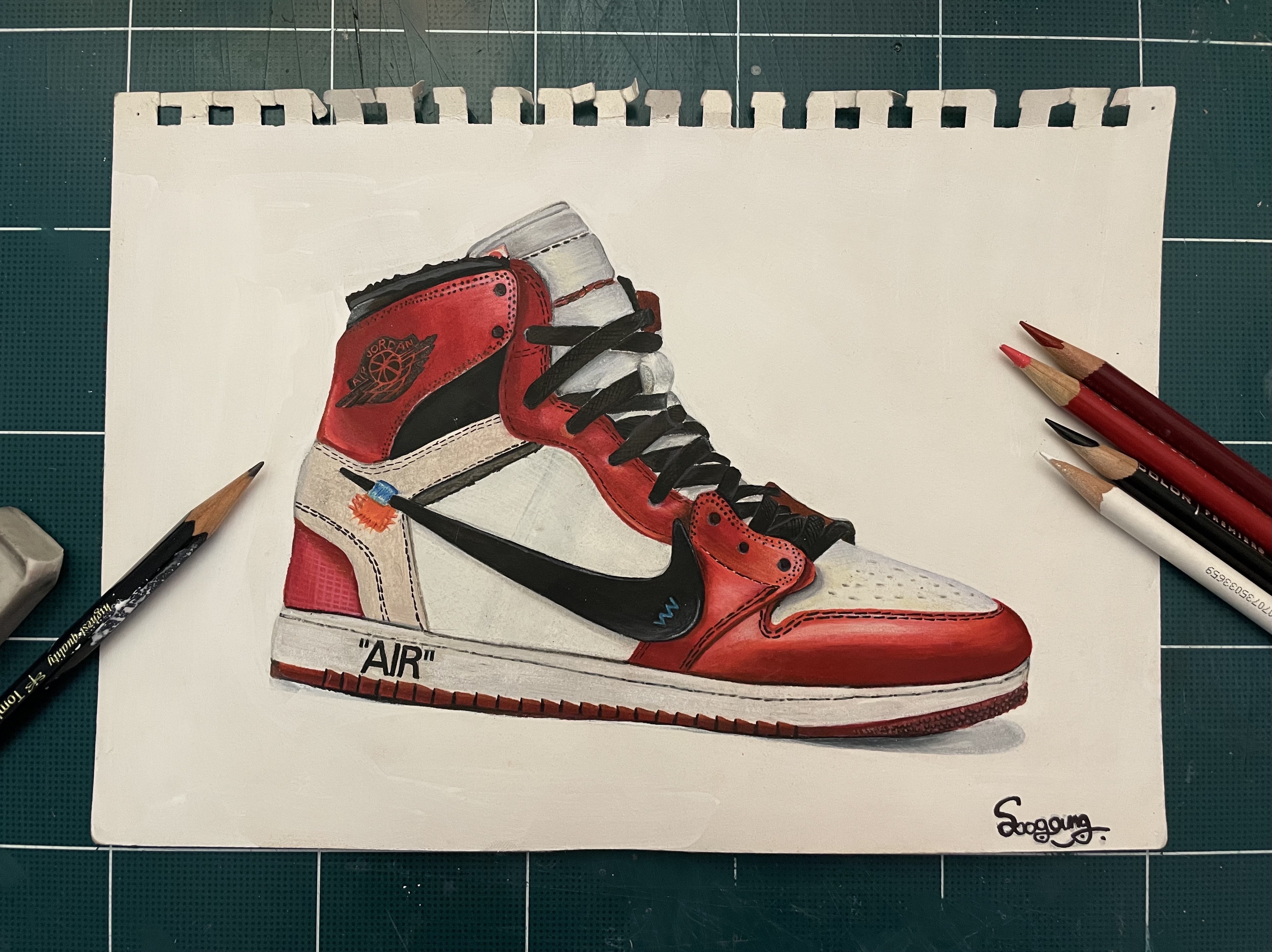 Jordan 1 x Off-White Retro High Chicago The Ten 착용 스타일