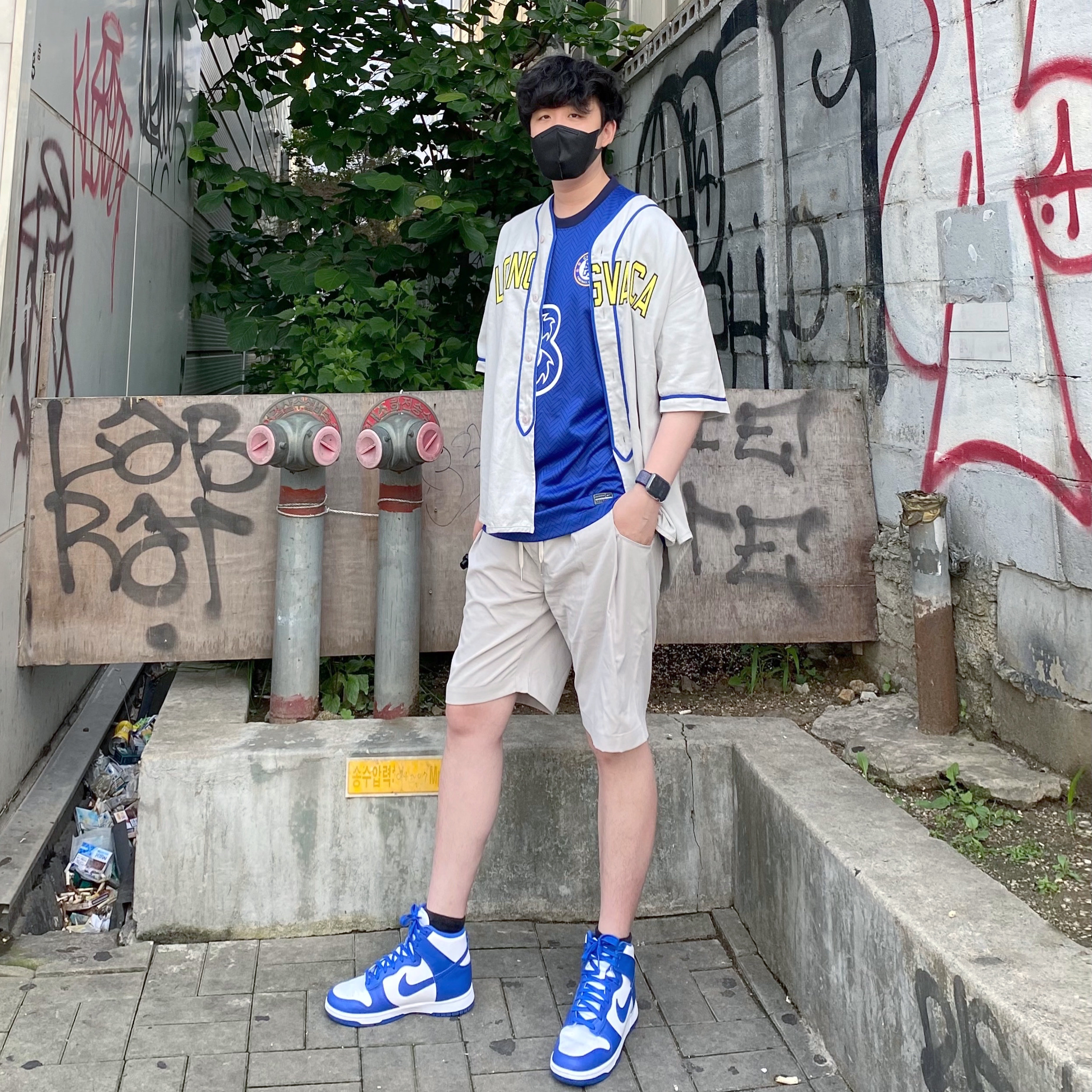 Nike Dunk High Retro Game Royal 착용 스타일