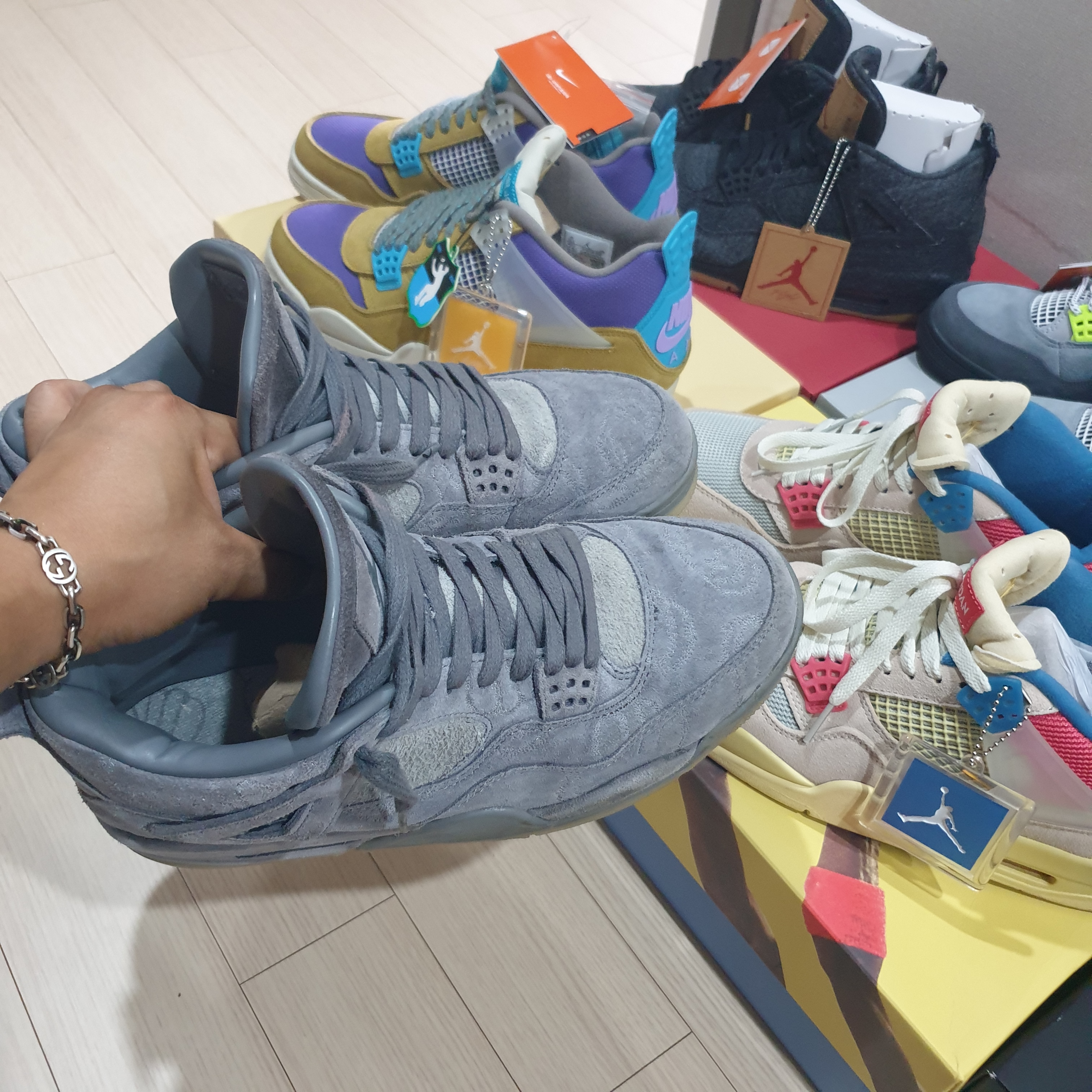 Jordan 4 x Union Retro SP Desert Moss, Jordan 4 x Union Retro Guava Ice 착용 스타일 - 4