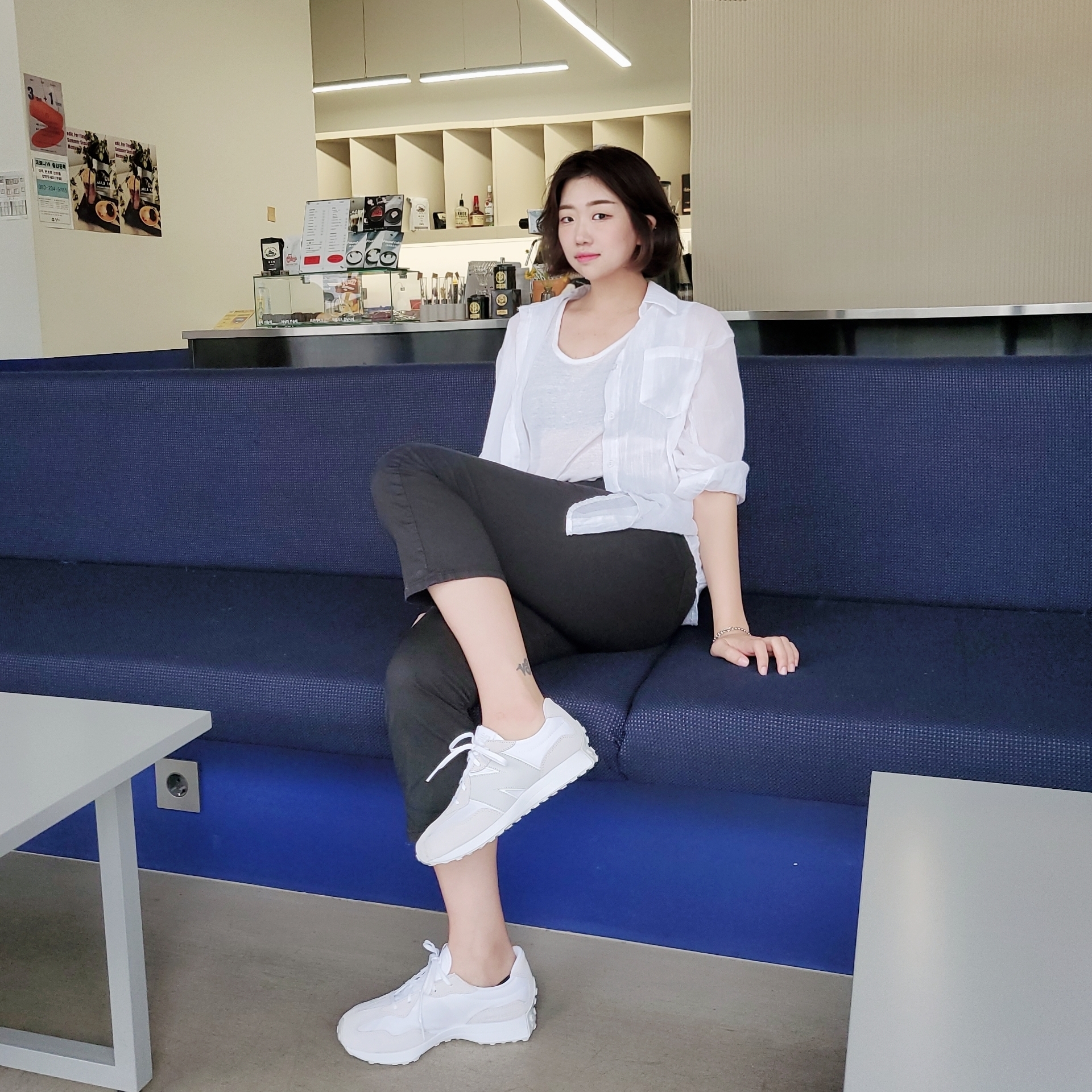 (GS) New Balance 327 White Grey - JD Sports Exclusive 착용 스타일