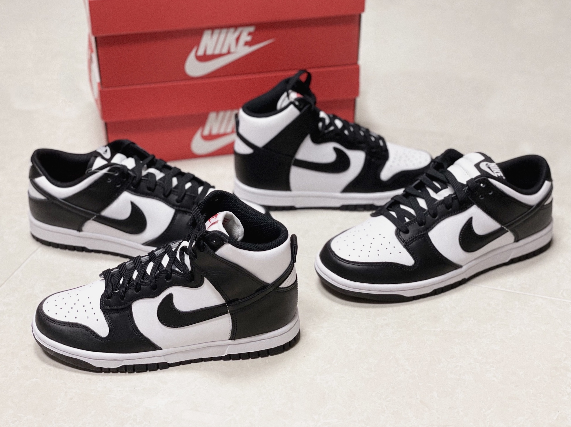 (W) Nike Dunk High Black and White, Nike Dunk High Retro Black and White 착용 스타일
