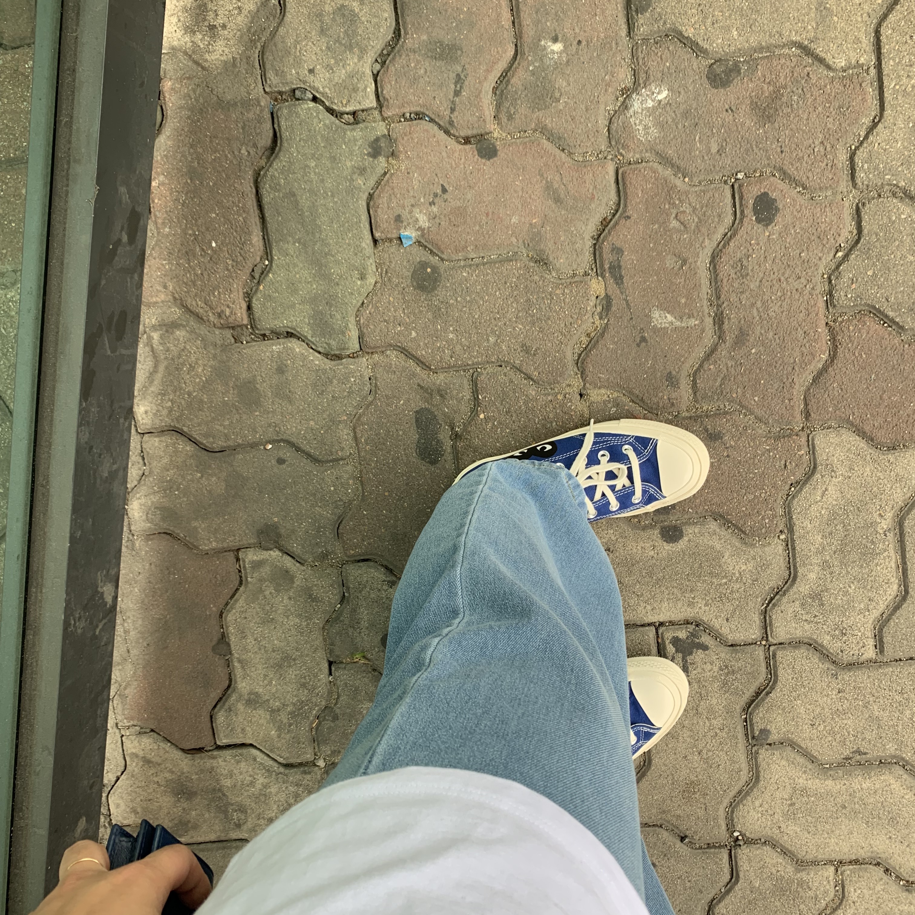 Converse x Play Comme des Garcons Chuck 70 Ox Blue Quartz, Converse Chuck 70 Ox Vintage Canvas Rush Blue 착용 스타일 - 1