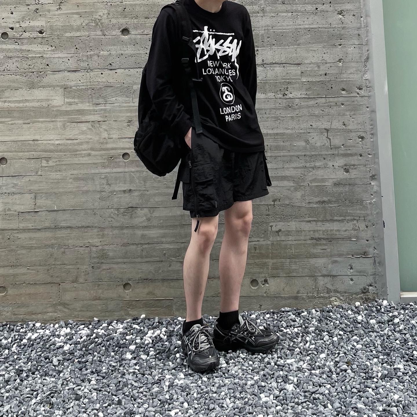 Asics x Andersson Bell Gel-1090 Black Silver 착용 스타일