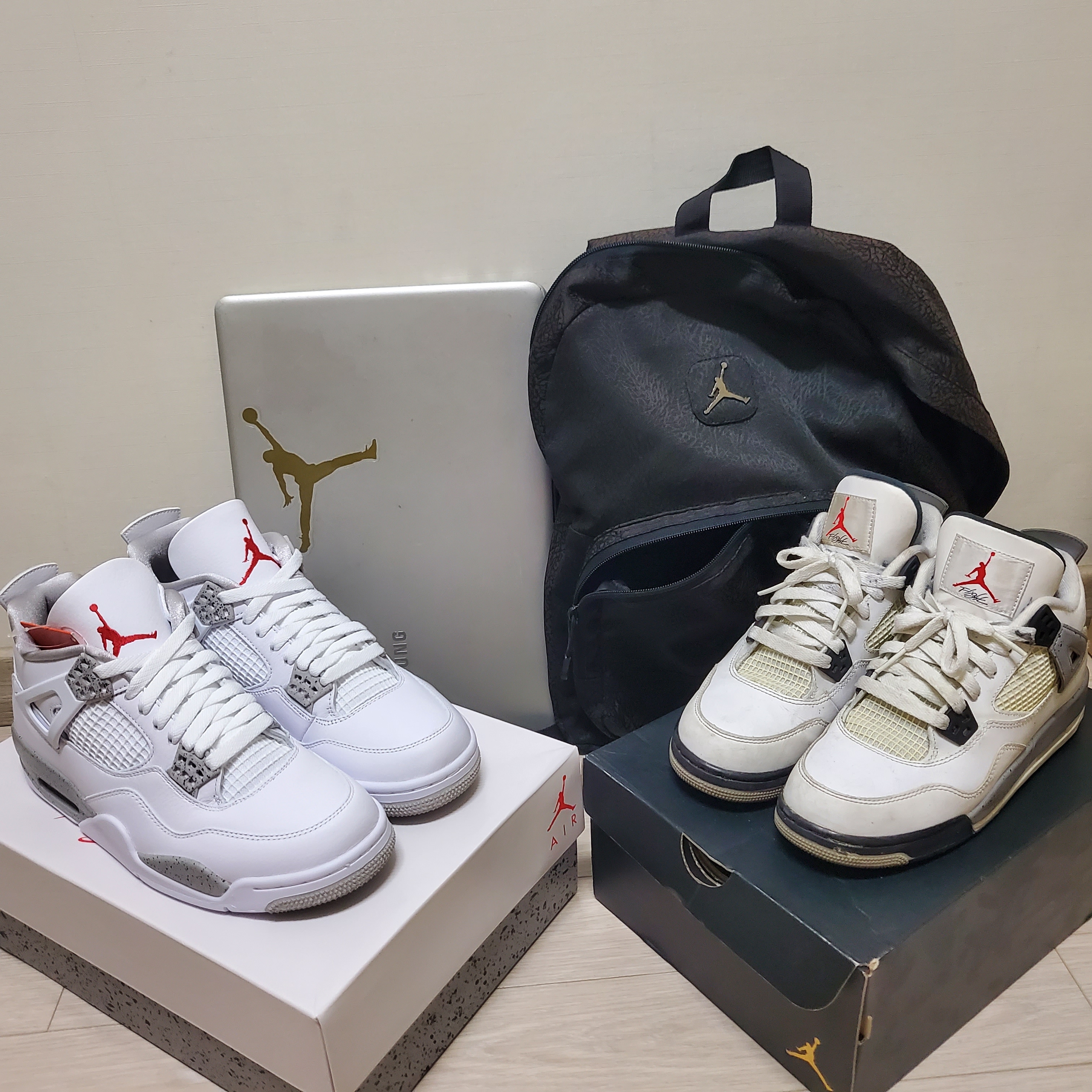 Jordan 4 Retro OG White Cement 2016, Jordan 4 Retro Tech White 착용 스타일 - 2