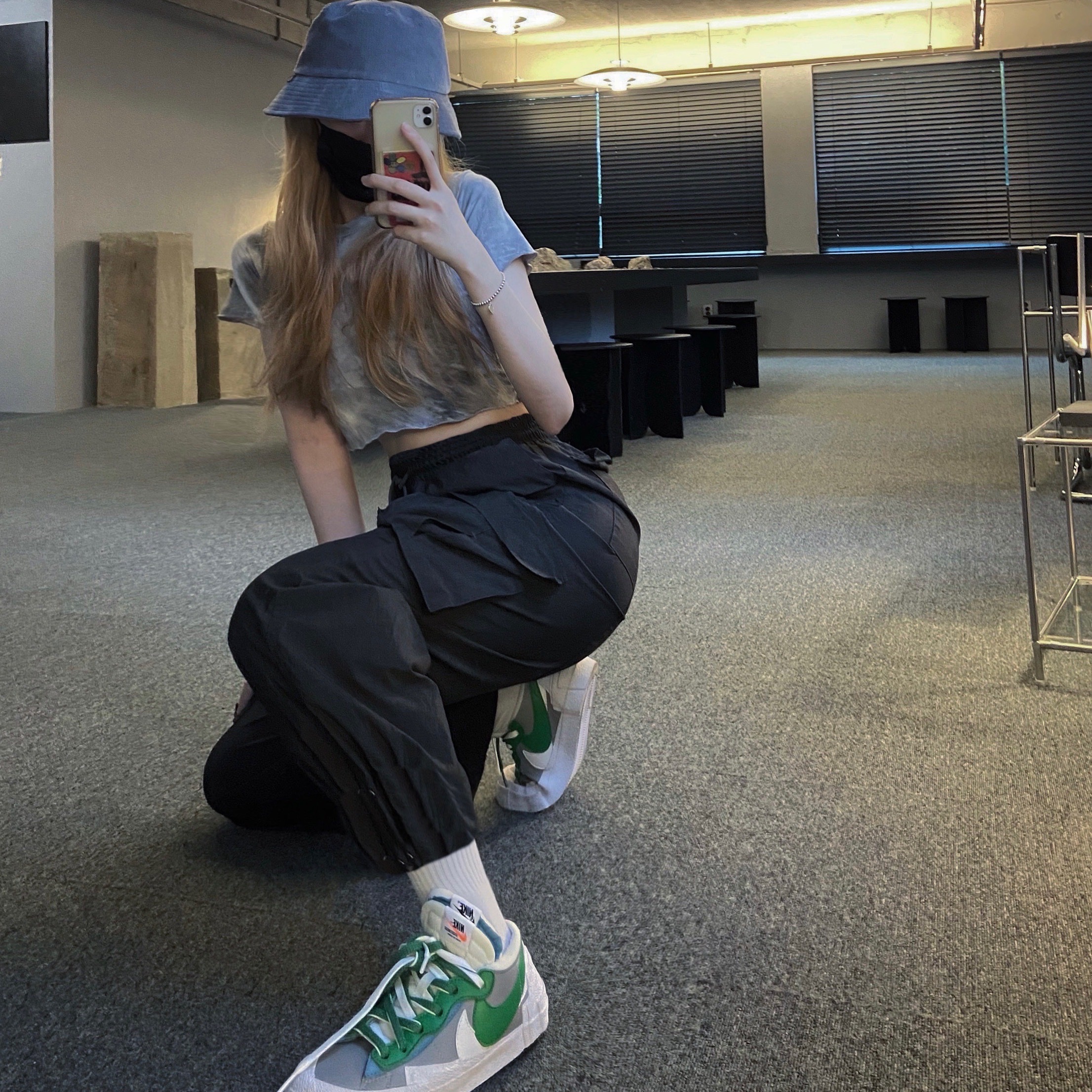 Nike x Sacai Blazer Low Classic Green 착용 스타일