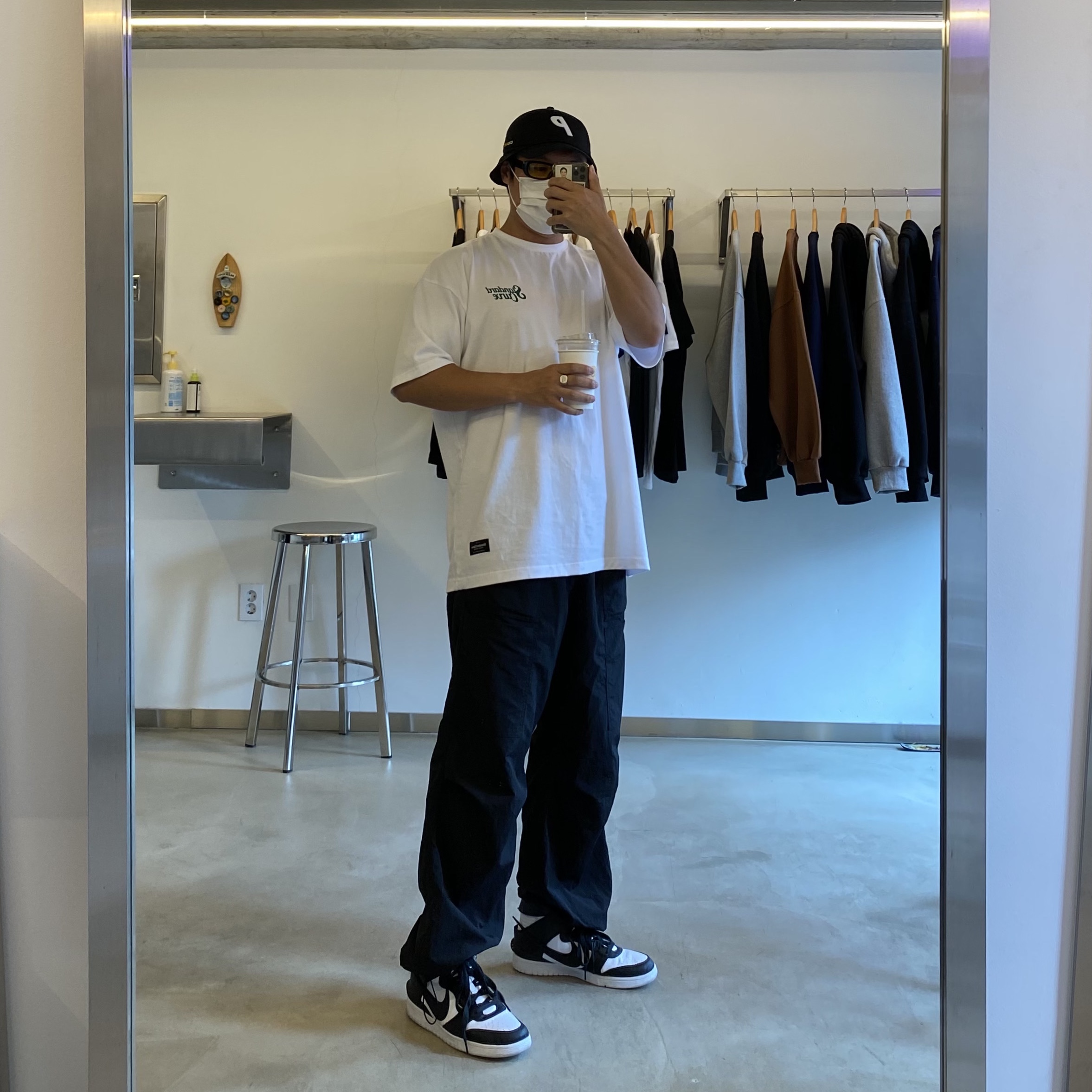 Nike x Ambush Dunk High Black, Palace Cordura Safari 6-Panel Black - 21SS 착용 스타일 - 1