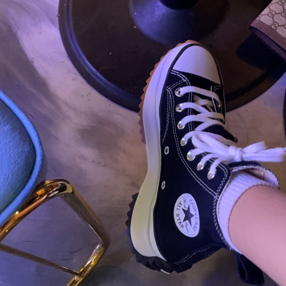 Converse Run Star Hike Hi Black White Gum 착용 스타일