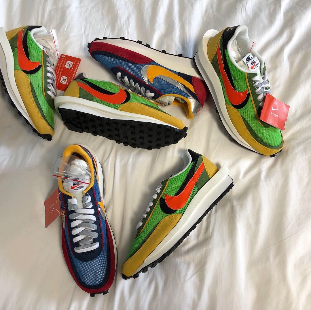Nike x Sacai LDWaffle Blue Multi 착용 스타일 - 2