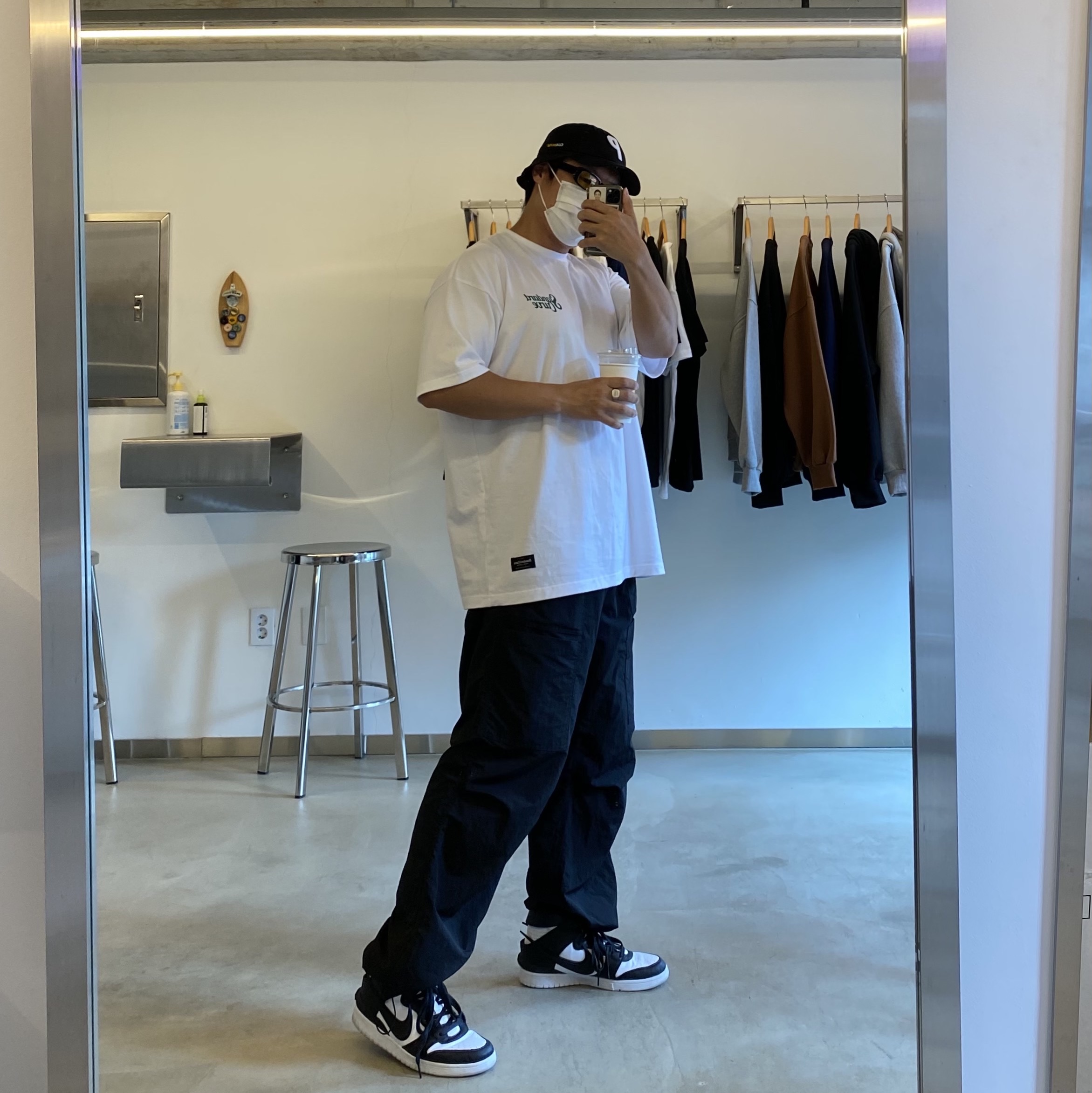 Nike x Ambush Dunk High Black, Palace Cordura Safari 6-Panel Black - 21SS 착용 스타일 - 2