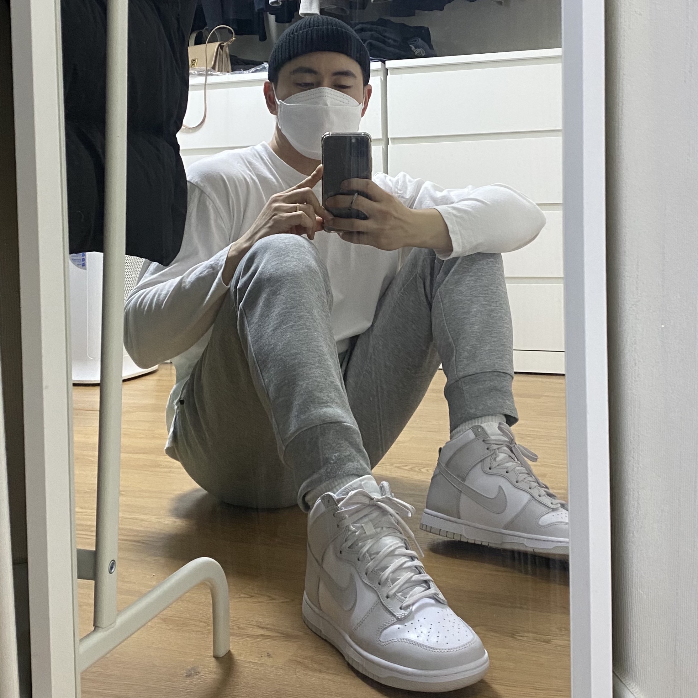 Nike Dunk High Retro Vast Grey 착용 스타일