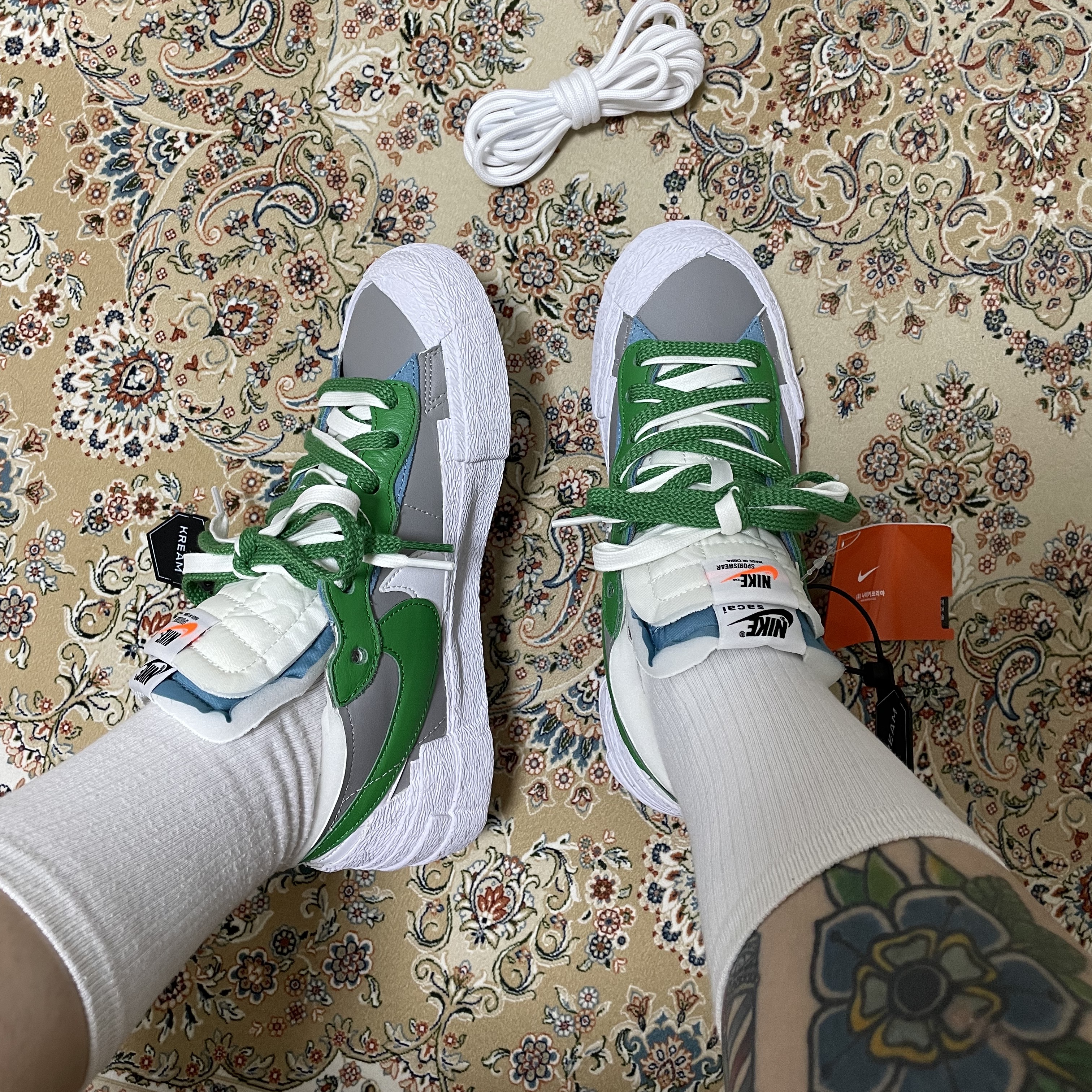 Nike x Sacai Blazer Low Classic Green 착용 스타일