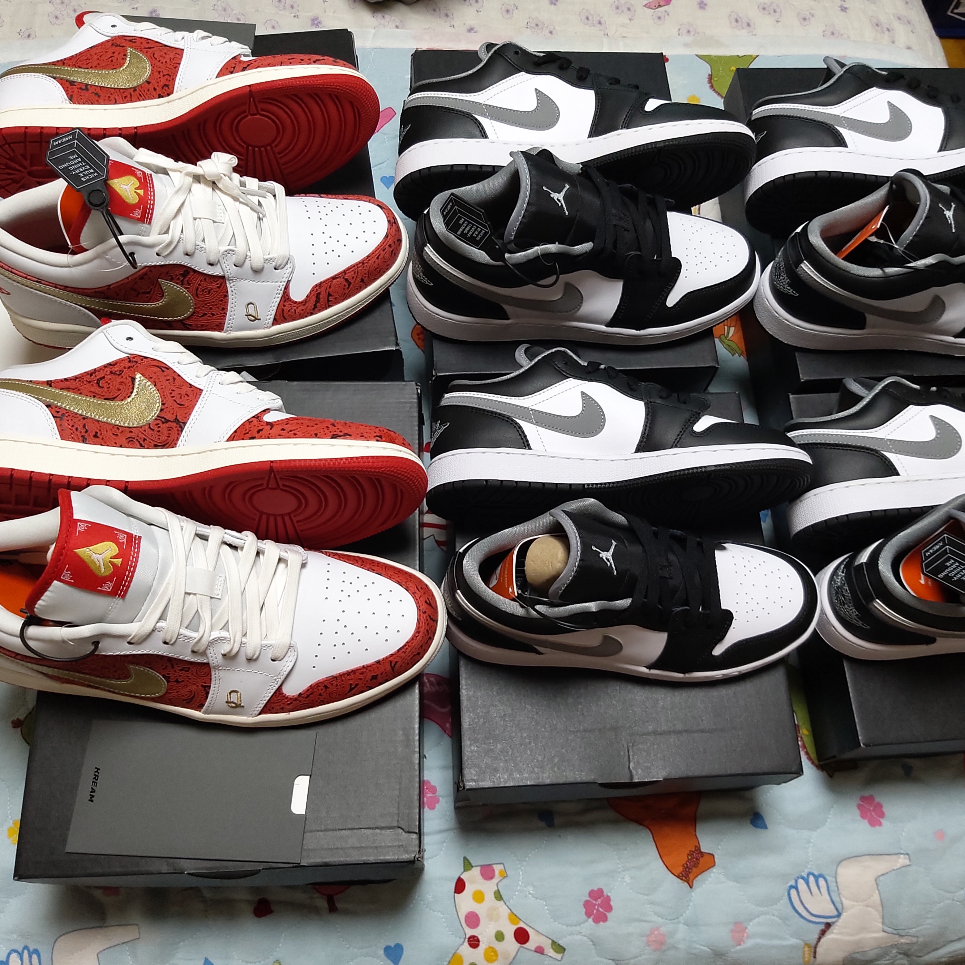 (GS) Jordan 1 Low Black Particle Grey 착용 스타일