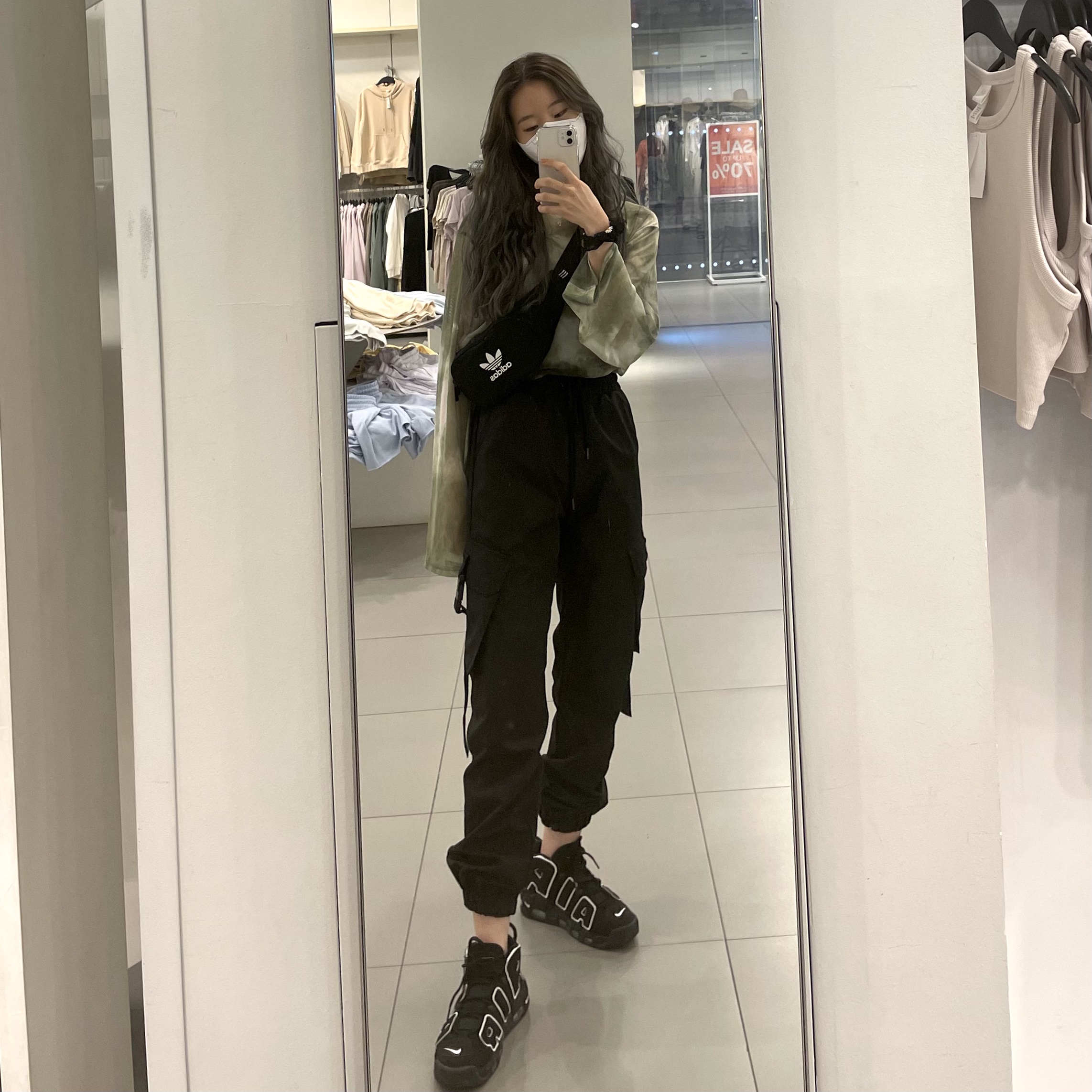 Nike Air More Uptempo Black White 2020 착용 스타일