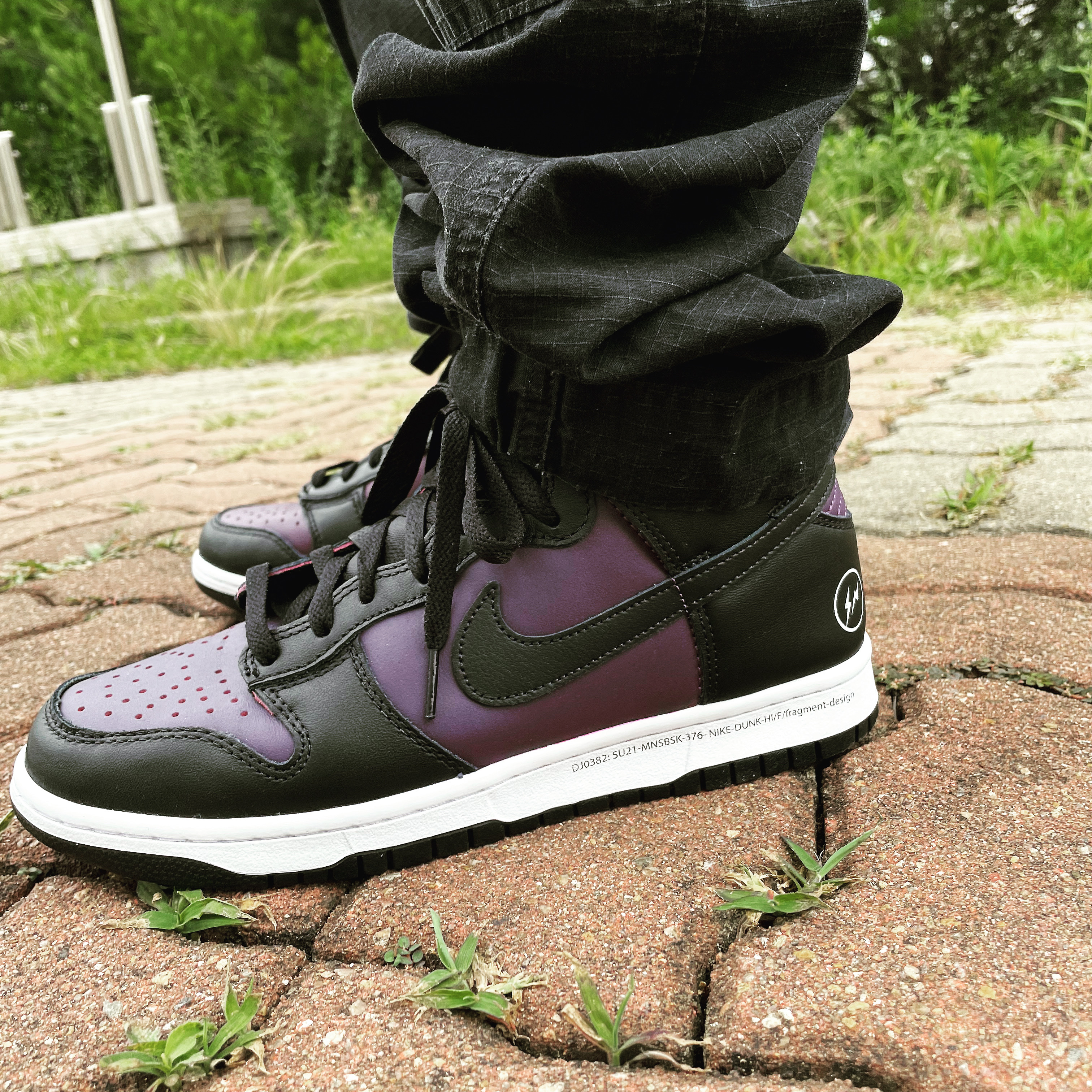 Nike x Fragment Dunk High Black 착용 스타일