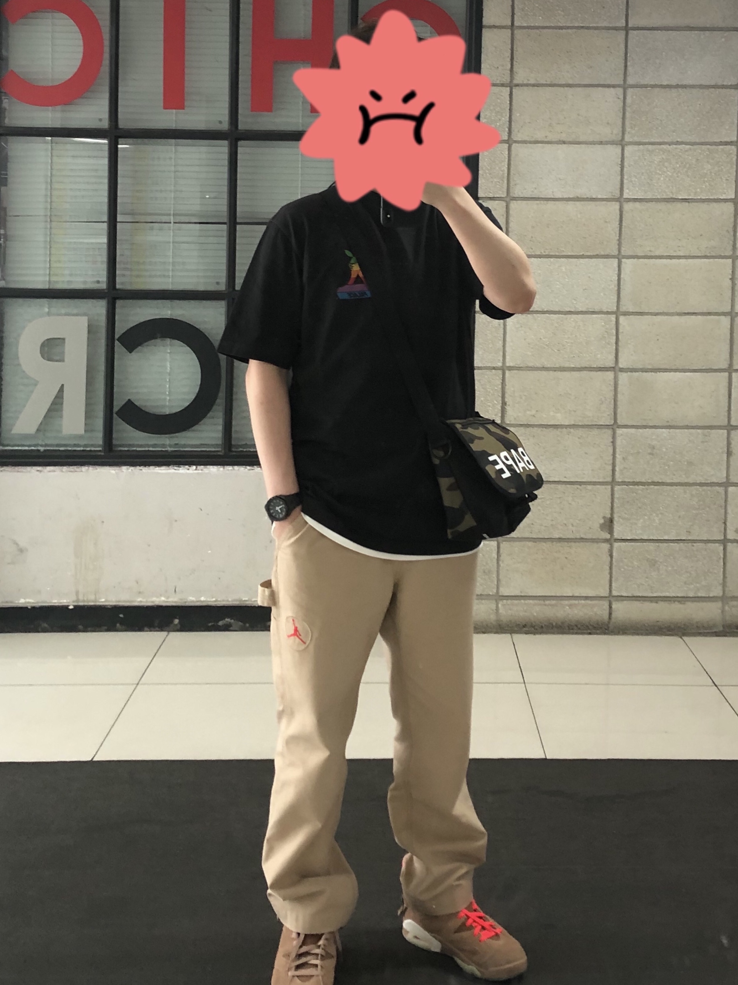 Jordan 6 x Travis Scott Retro SP British Khaki, Jordan x Travis Scott Canvas Pants - Asia 착용 스타일