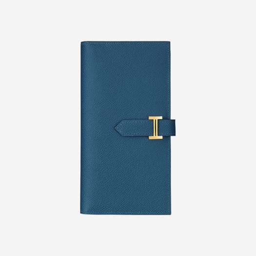 에르메스 베안 장지갑 앱송 & 골드 하드웨어 딥 블루