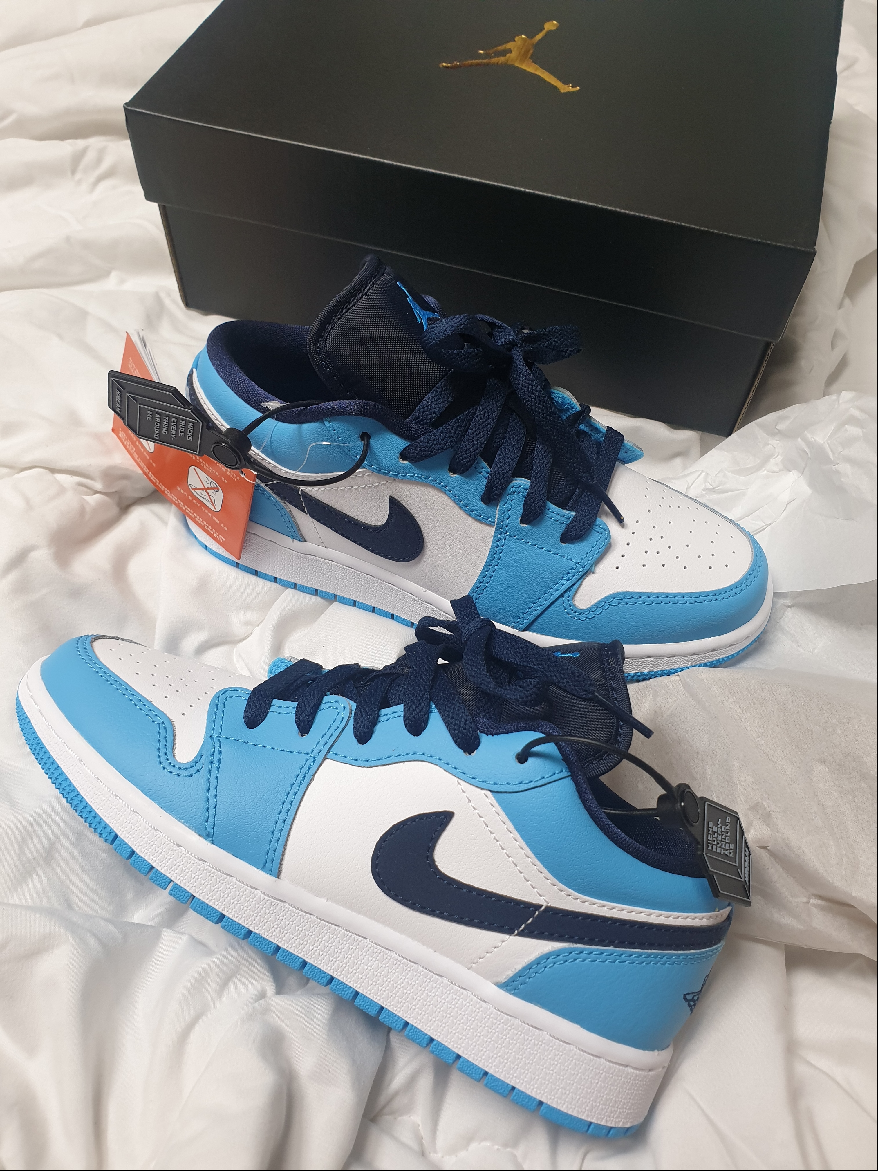 (GS) Jordan 1 Low Dark Powder Blue 착용 스타일 - 2