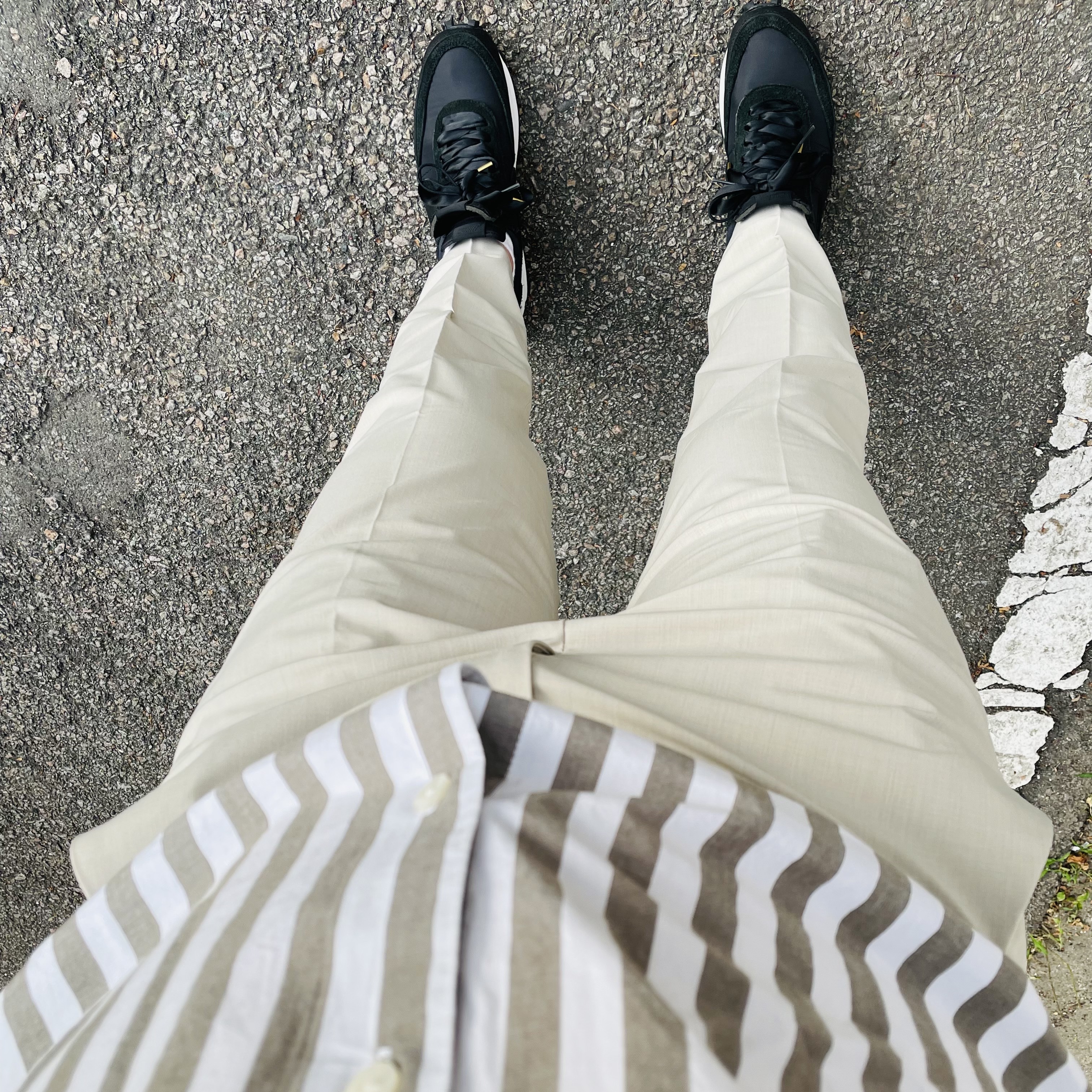 Nike x Sacai LDWaffle Black Nylon 착용 스타일 - 2