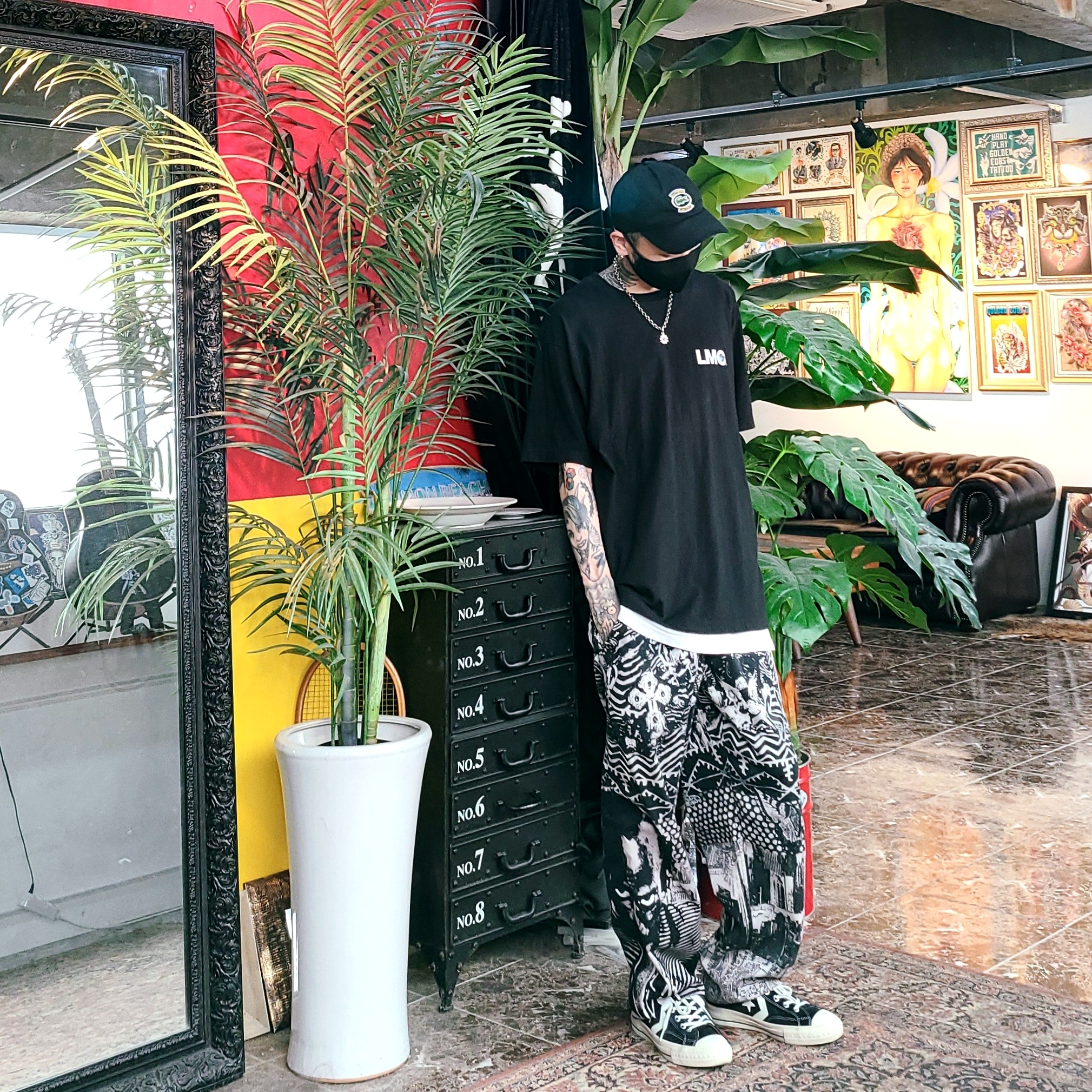 Supreme x Lacoste Twill 6-Panel Black - 18SS 착용 스타일 - 2