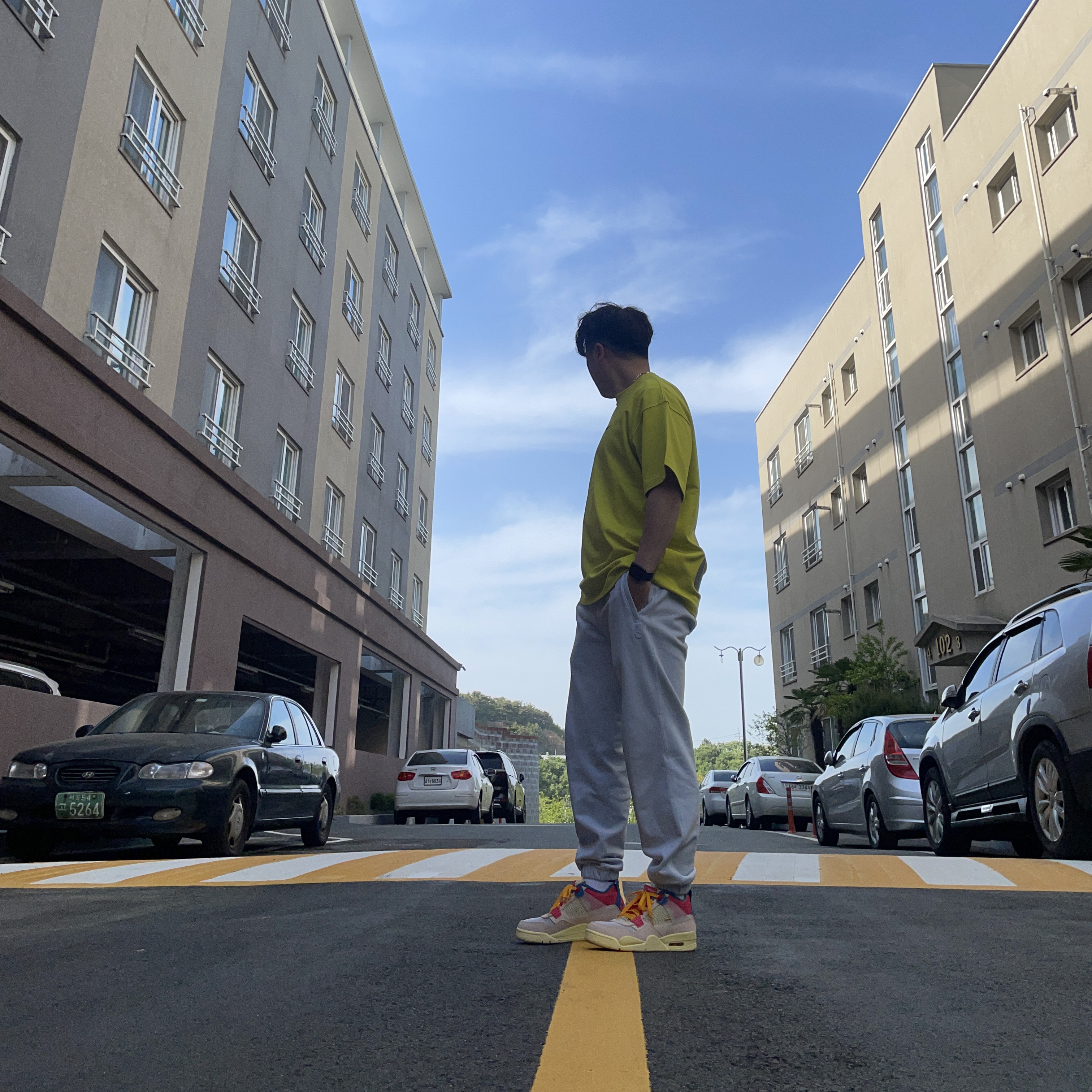 Nike x Kim Jones Oversized T-Shirt High Voltage - US/EU, Jordan 4 x Union Retro Guava Ice 착용 스타일 - 2
