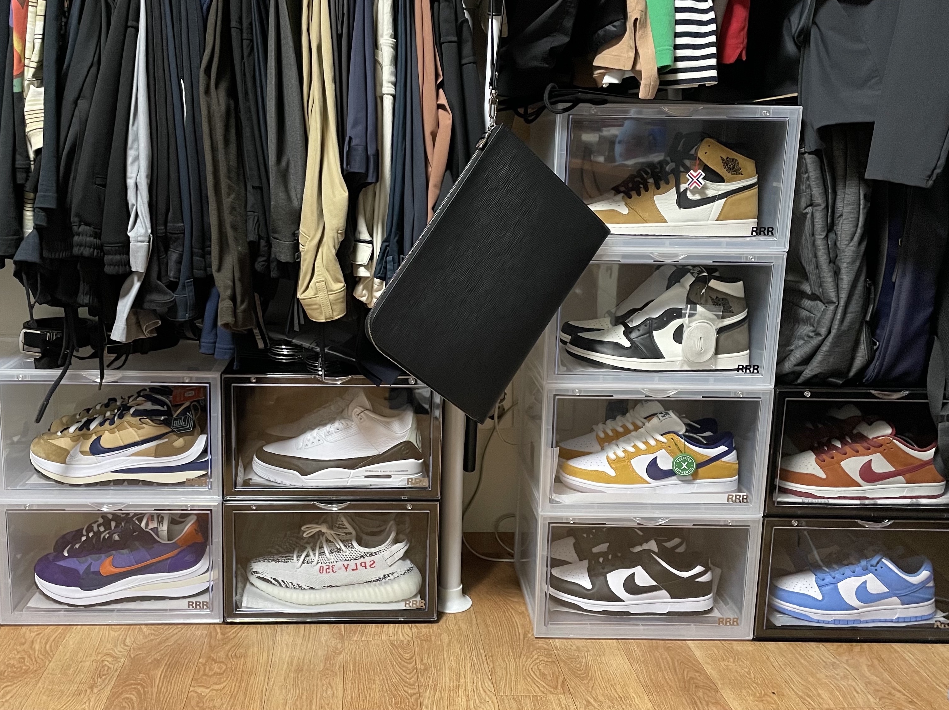 Nike x Sacai VaporWaffle Sesame and Blue Void, Nike x Sacai VaporWaffle Dark Iris 착용 스타일