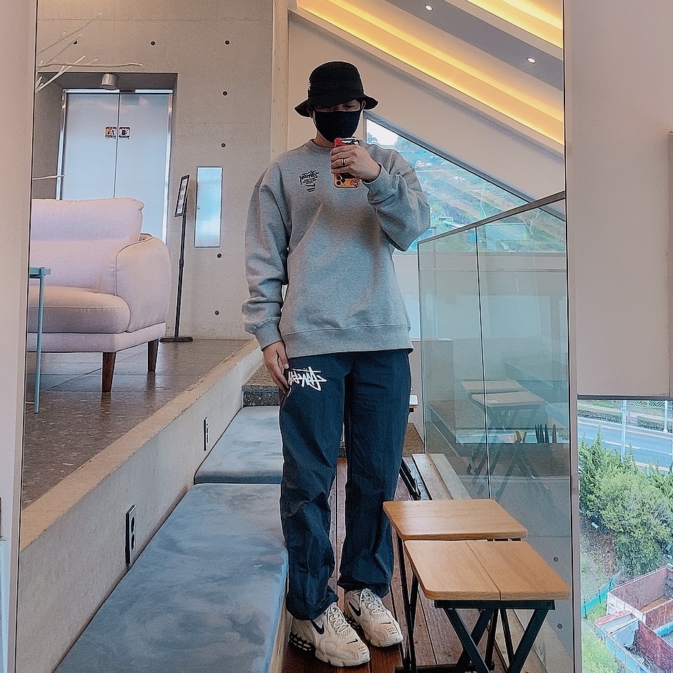 Nike x Stussy Beach Pants Off Noir, Nike x Stussy Air Zoom Spiridon Cage 2 Fossil 착용 스타일