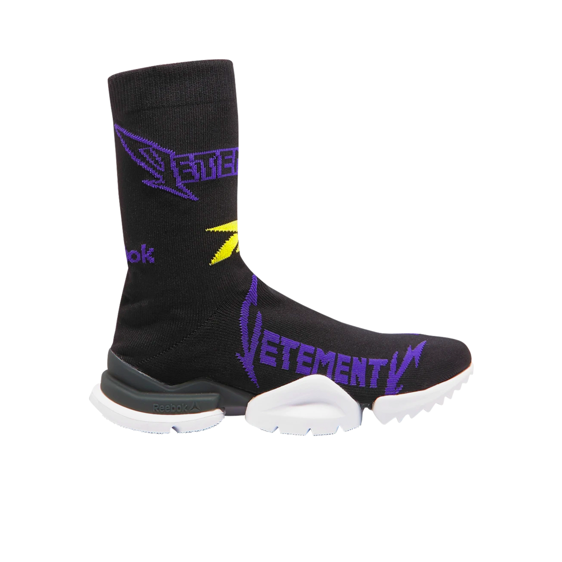 리복 x 베트멍 메탈 삭 러너 블랙 퍼플(Reebok x Vetements Metal Sock Runner Black Purple) - 1