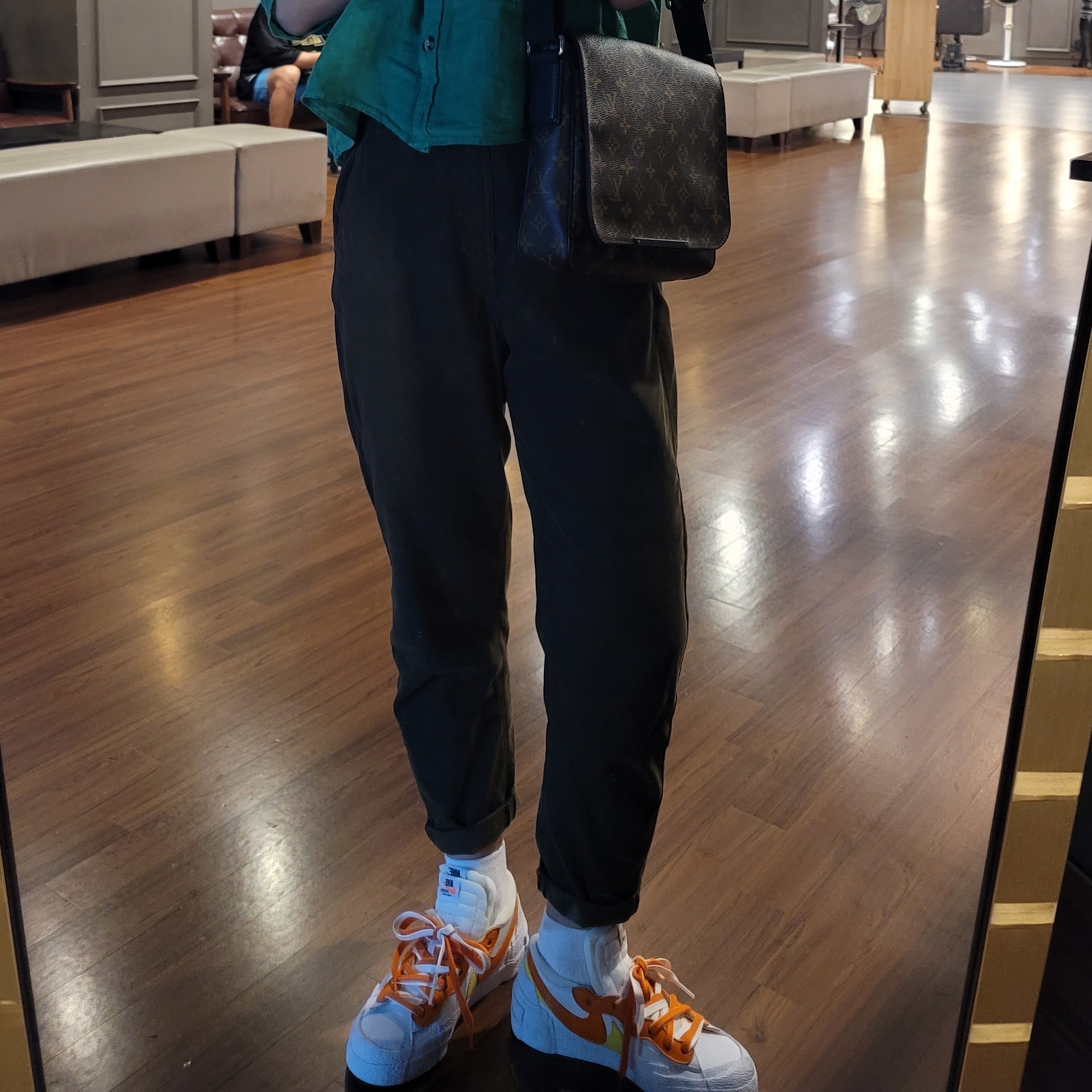 Nike x Sacai Blazer Low Magma Orange 착용 스타일 - 1