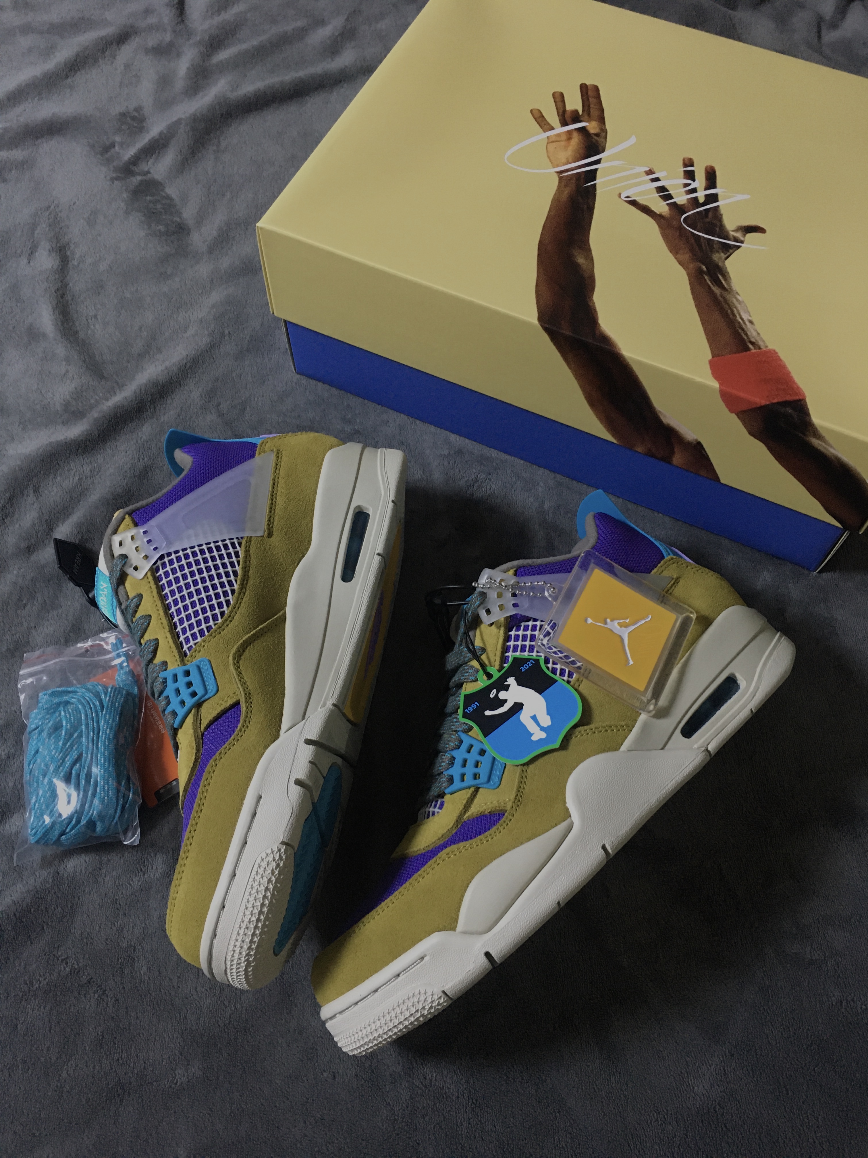 Jordan 4 x Union Retro SP Desert Moss 착용 스타일 - 3
