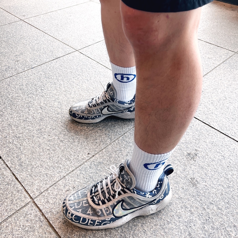 Nike Air Zoom Spiridon Roundel Binary Blue 착용 스타일