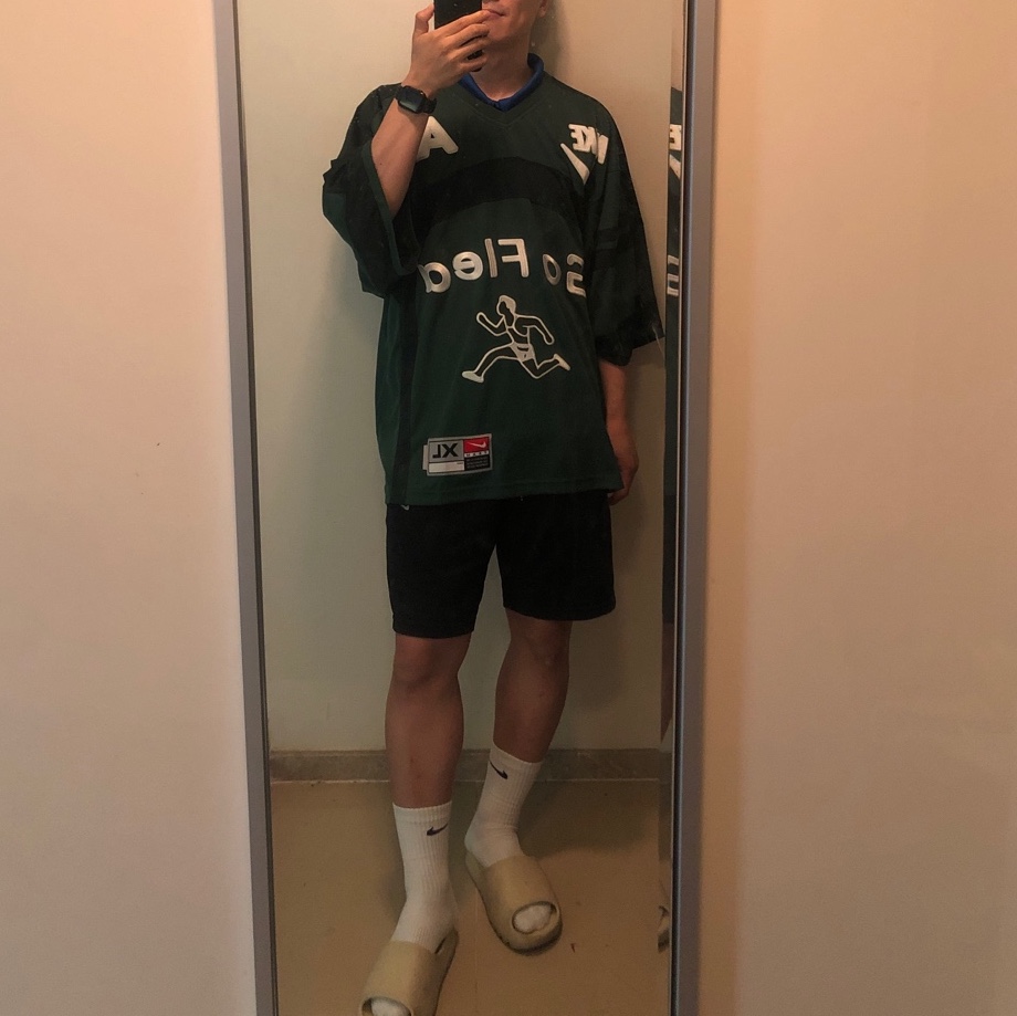 Nike x Cactus Plant Flea Market S/S Jersey Green - US/EU, Adidas Yeezy Slide Bone 착용 스타일
