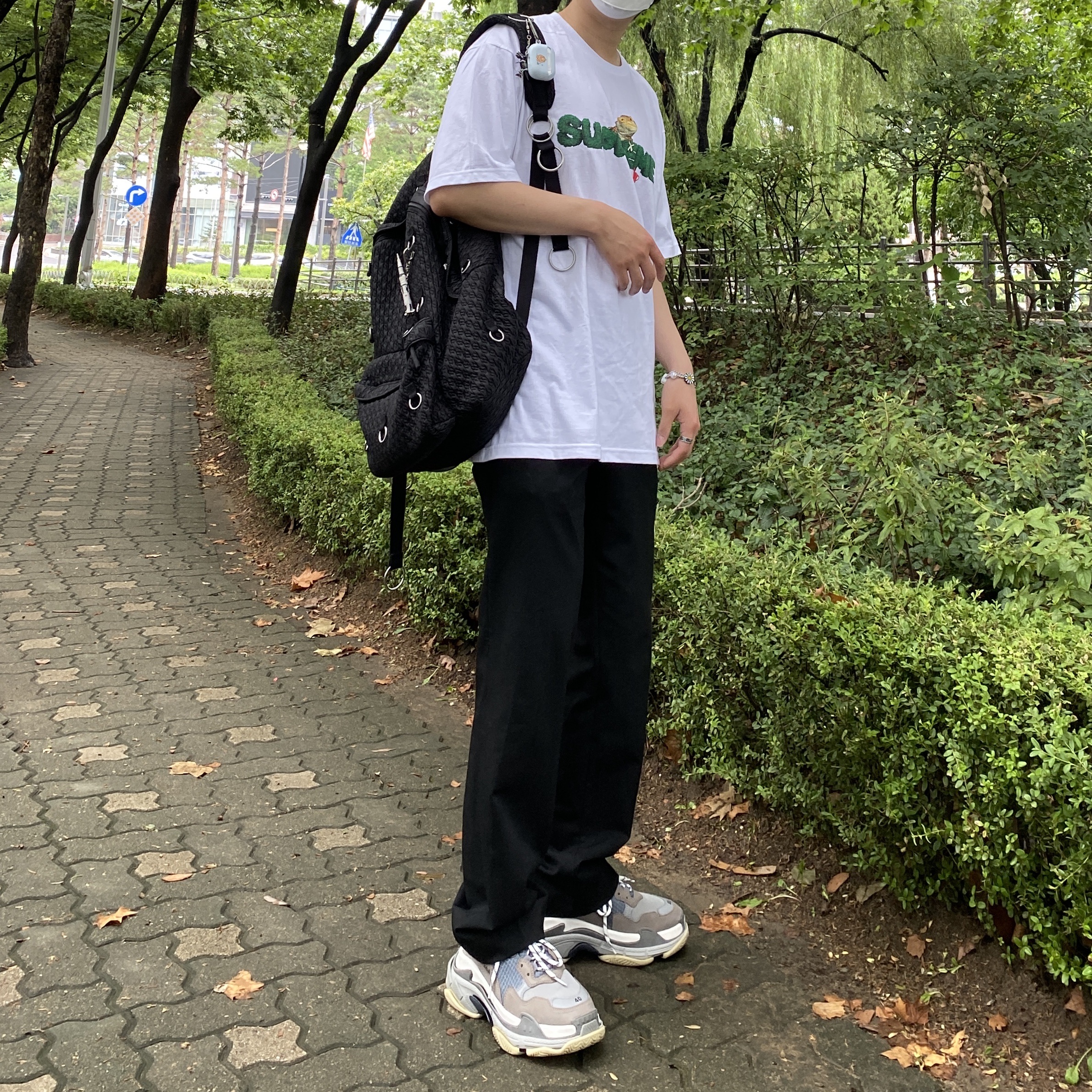 Supreme Lizard T-Shirt White - 20SS, Balenciaga Triple S Grey 2018 착용 스타일