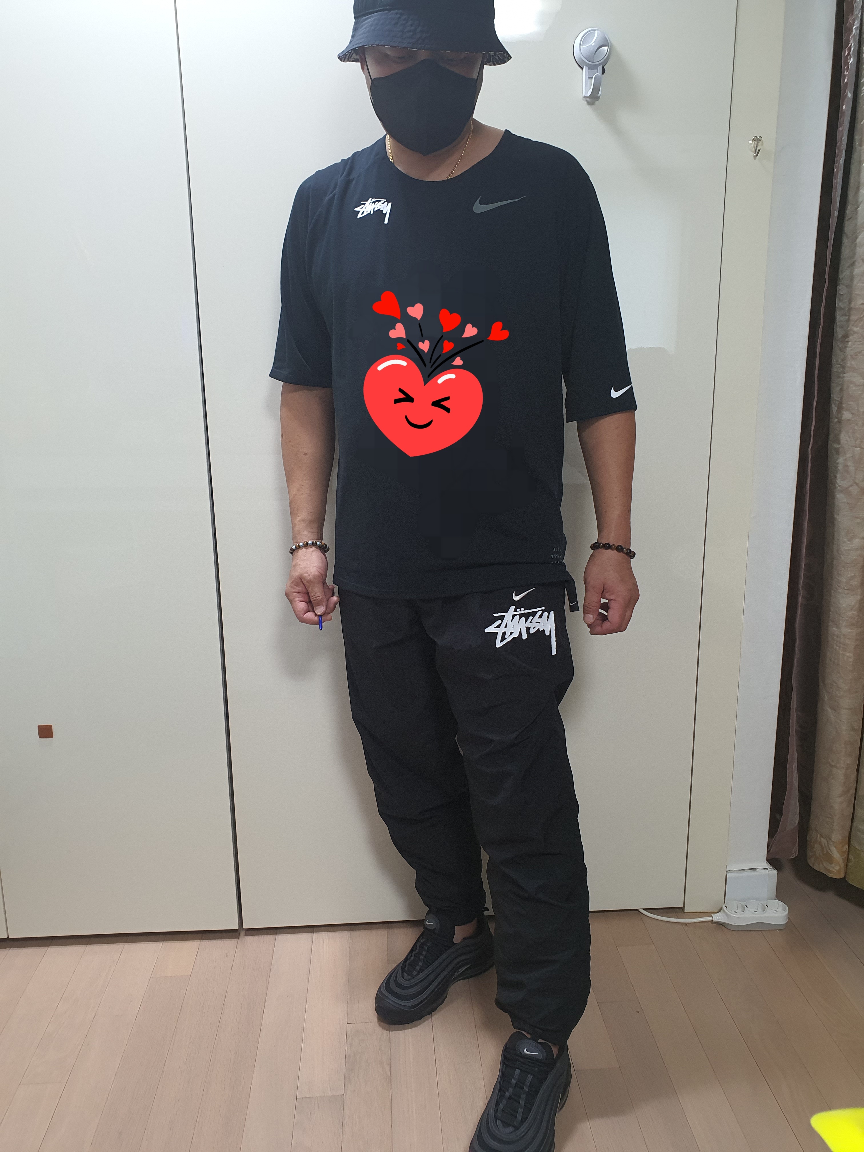 Nike M NRG Solo Swoosh Track Pants Black - Asia, Nike Air Max 97 Black White Anthracite 착용 스타일 - 1
