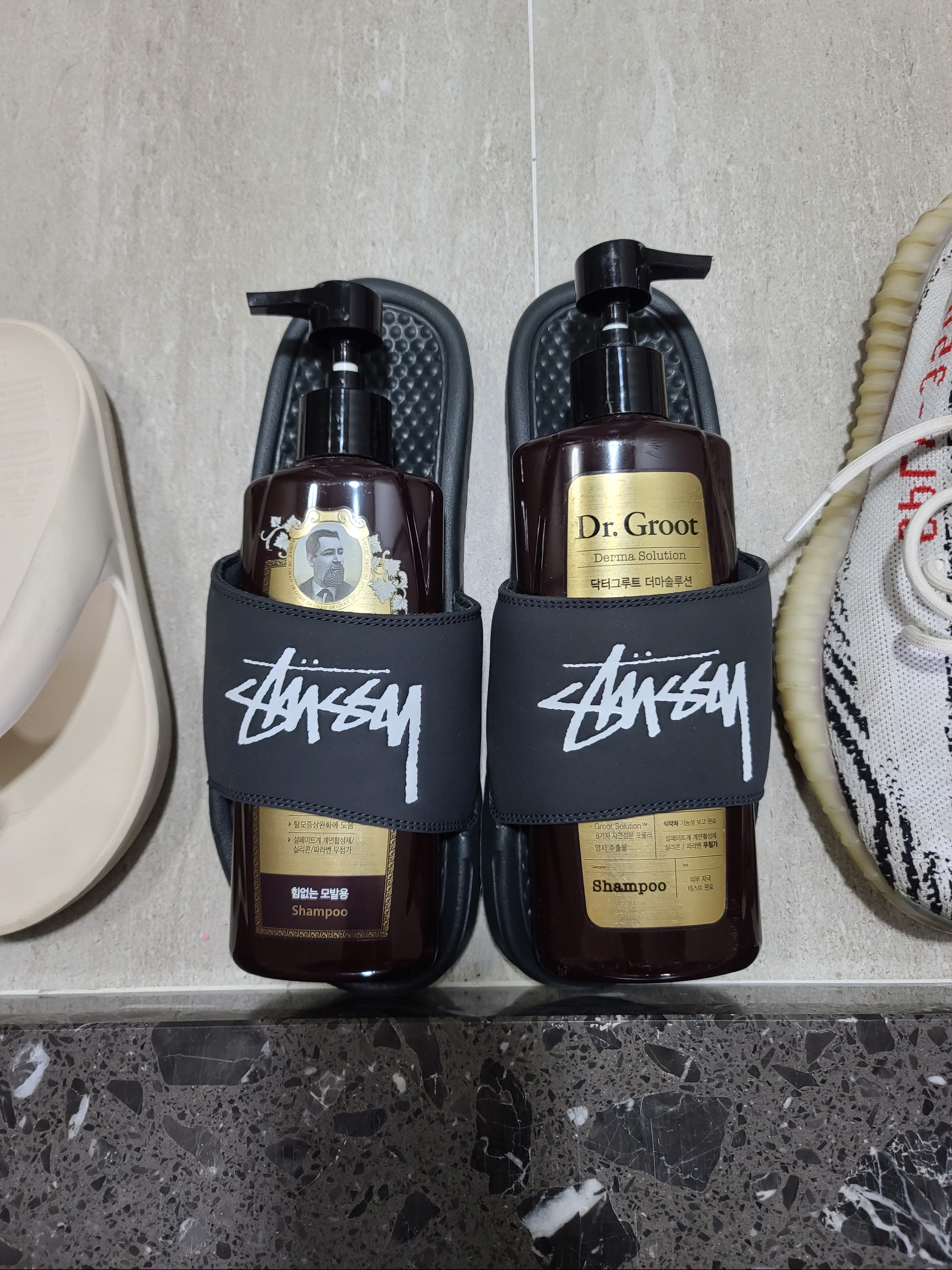 Nike x Stussy Benassi Slide Off Noir 착용 스타일